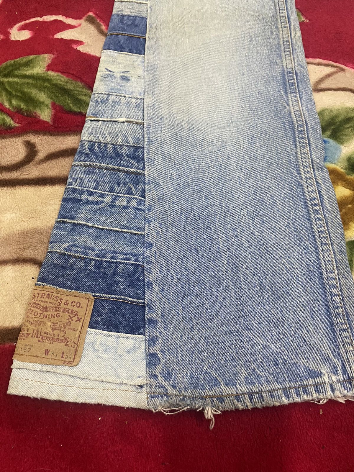 Levi's × Vintage Vintage 80s Levis Reconstruction Remake Flare Denim Wide Size US 28 / EU 44 - 7 Thumbnail