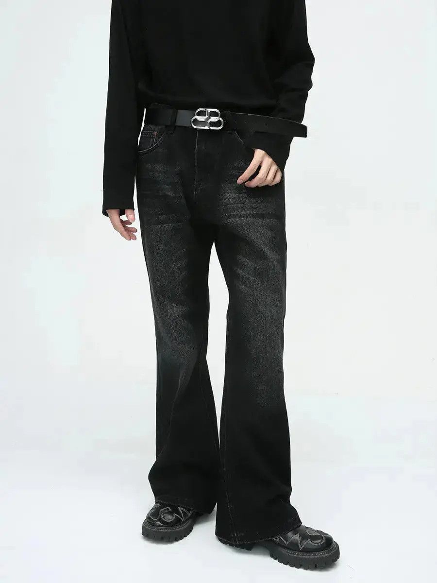 Japanese Brand Retro loose washed micro flared jeans Size US 32 / EU 48 - 1 Thumbnail