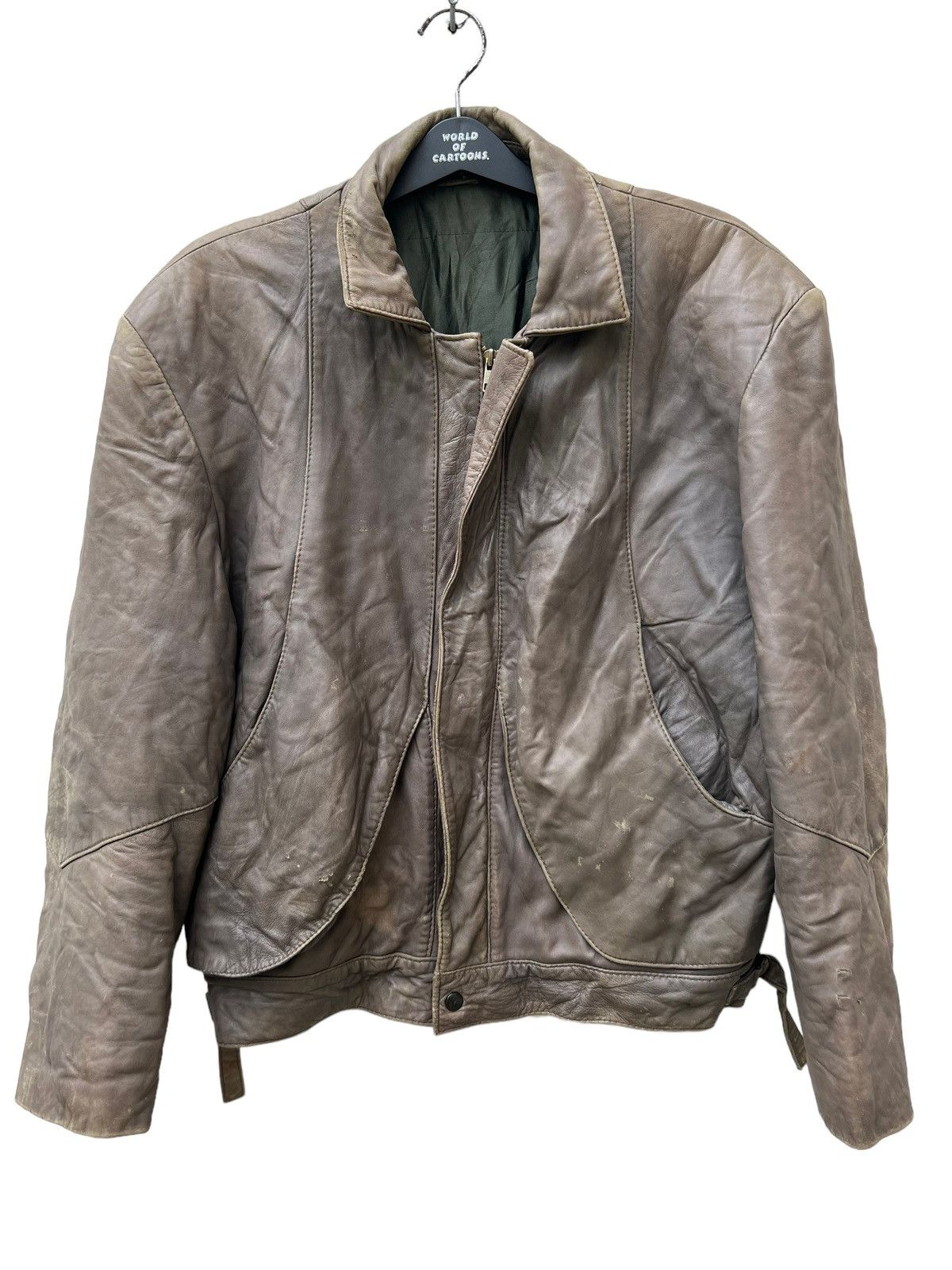 Leather Vintage Trashed Oliver Strelli Leather Jacket Size US XL / EU 56 / 4 - 6 Thumbnail