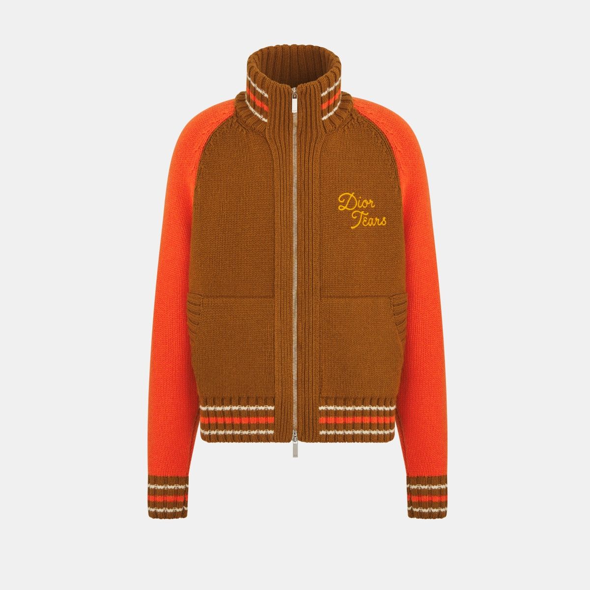 o1bcso1str0125 Tears Zipped Blouson in Brown/Red