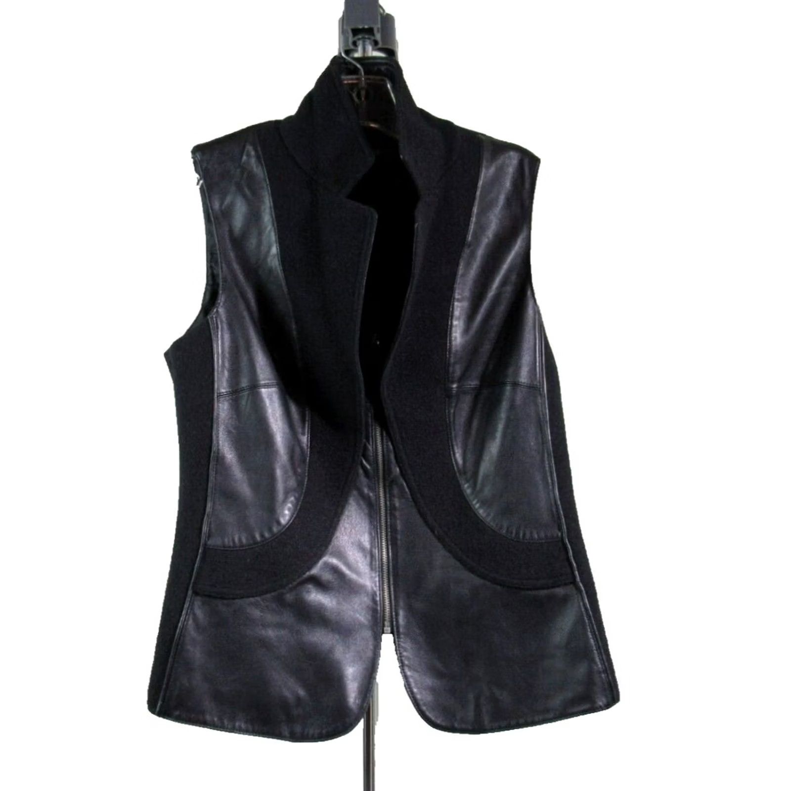 Vintage LAFAYETTE 148 New York Women's Leather Vest Size 10 Black w/Accents Size L / US 10 / IT 46 - 2 Thumbnail