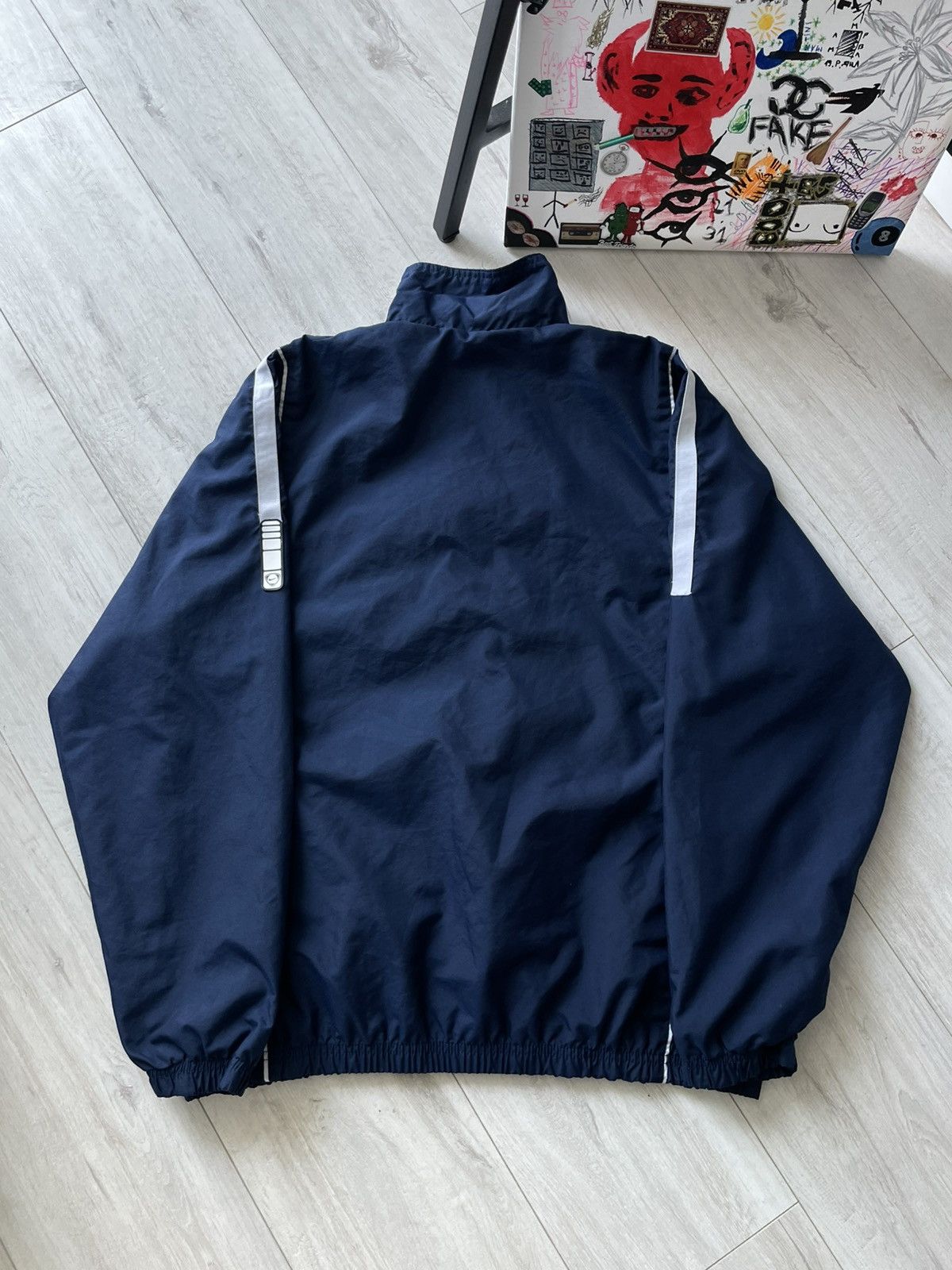 Nike Vintage Y2K Nike 00’s Track Jacket Nylon Blue Swoosh RARE Size US L / EU 52-54 / 3 - 3 Thumbnail