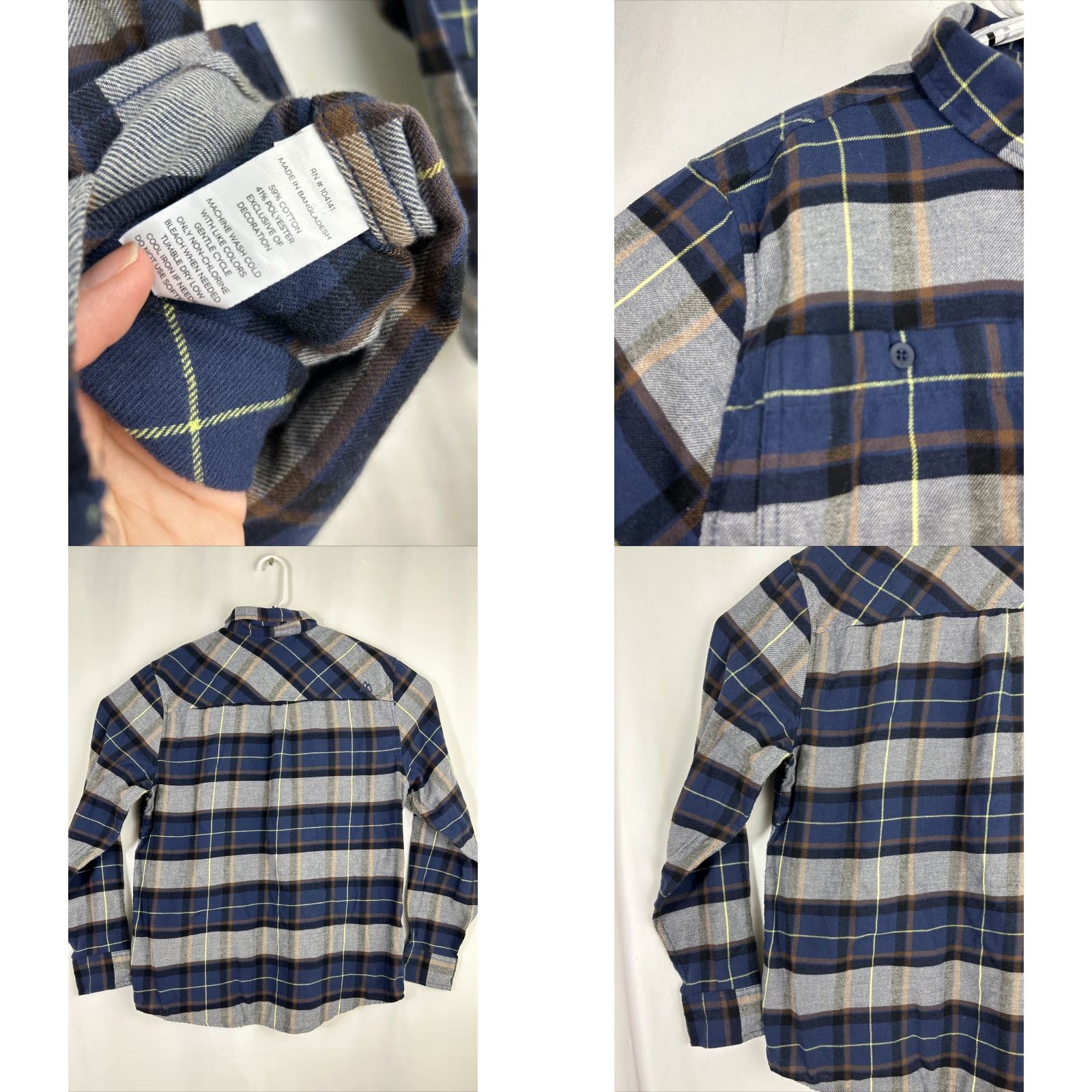 Vintage Alpine Design Button-Up Shirt Mens L Plaid Lightweight Flannel Cotton Blend Blue Gray Size US L / EU 52-54 / 3 - 8 Thumbnail