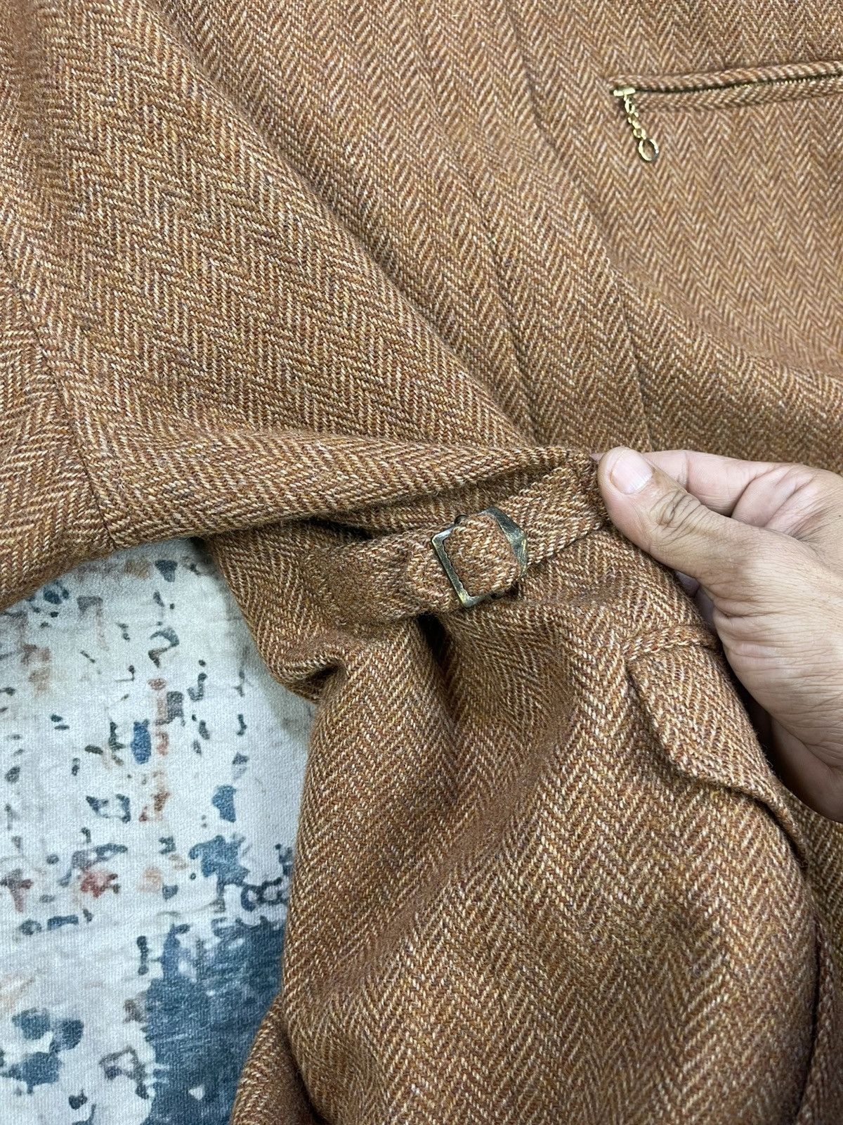 Polo Ralph Lauren Ralph Lauren Herringbone Tweed Half Cinch Equastrian Jacket Size L / US 10 / IT 46 - 9 Thumbnail
