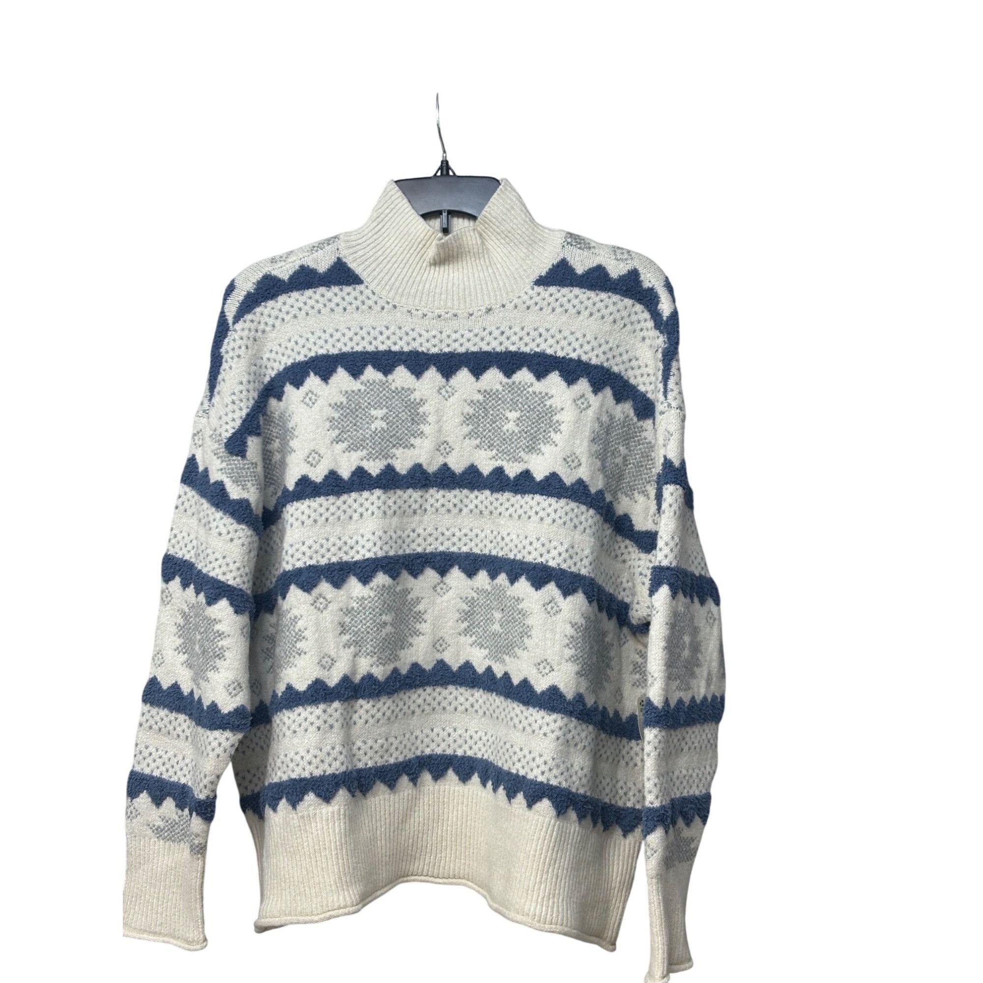 Other a.n.a. Mock Neck Textured Nordic Sweater, Whisper Pattern, S Size ONE SIZE - 10 Thumbnail