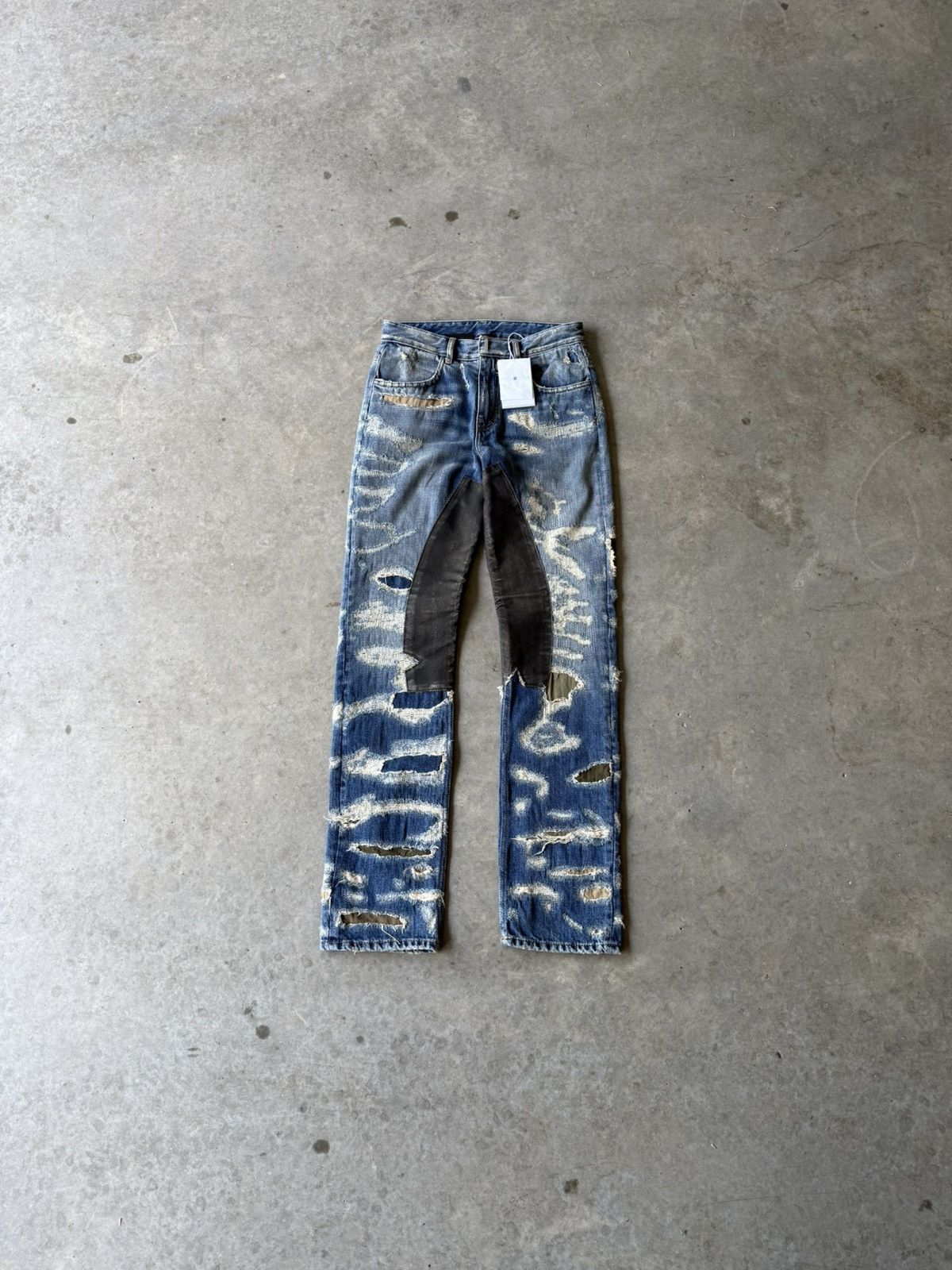 Givenchy F/W 2022 Boro Repaired Distressed Moleskin Denim
