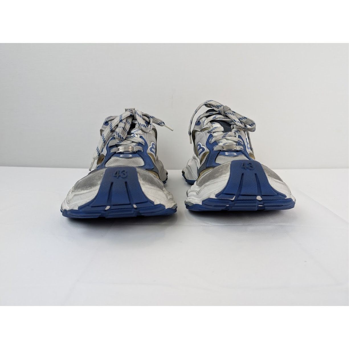 Balenciaga o1rshd1 Suede Mesh Cargo Sneakers in Grey/White/Blue Size US 10 / EU 43 - 9 Thumbnail