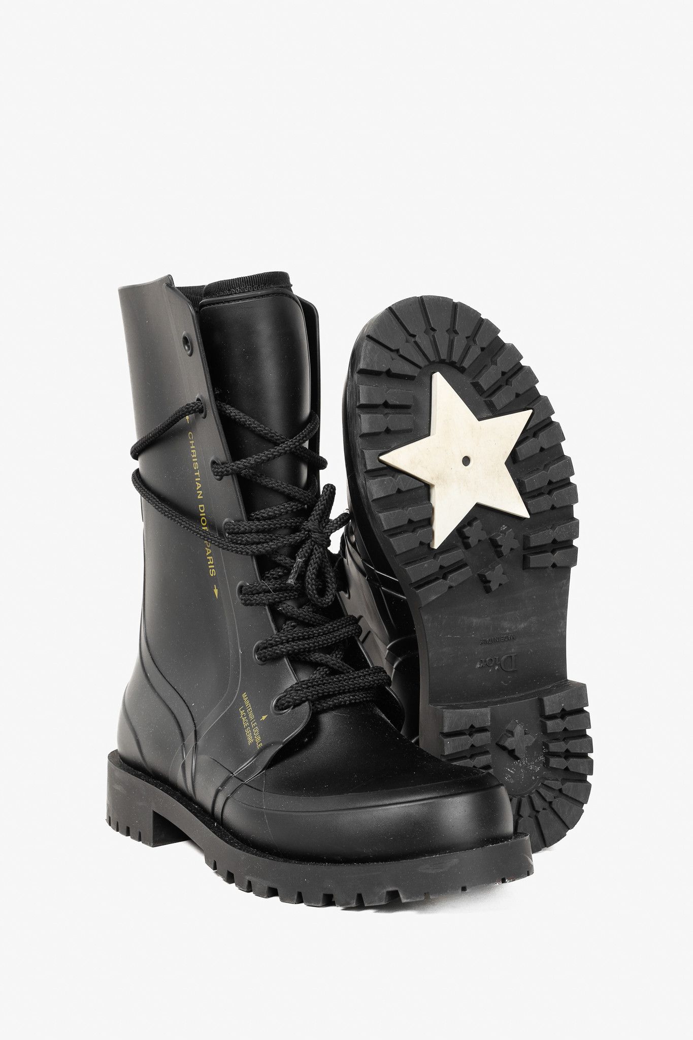 Dior Christian Dior DiorCamp Bee Accent Rubber Combat Style Boot Size US 6.5 / IT 36.5 - 4 Thumbnail