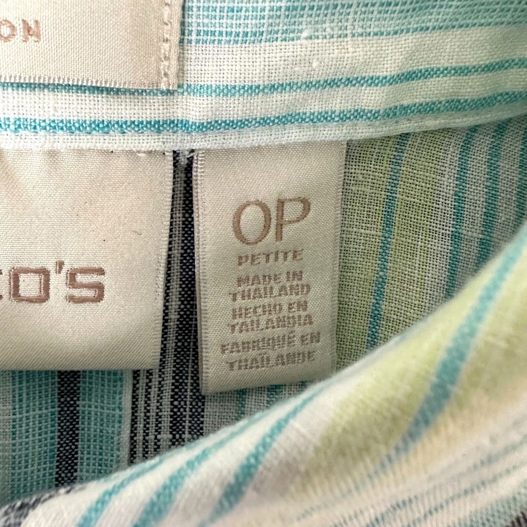 Vintage VINTAGE Chico's Shirt Womens 0P Petite Blue Linen Button-Up Blouse LS? Size XS / US 0-2 / IT 36-38 - 4 Thumbnail
