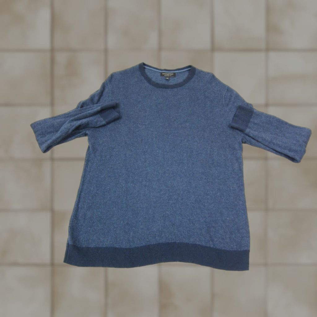 Banana Republic Banana Republic Sweater XL Blue Silk Cashmere Thermal Knit Mens Pullover 90s Outdoor Sports United States Size US XL / EU 56 / 4 - 1 Thumbnail