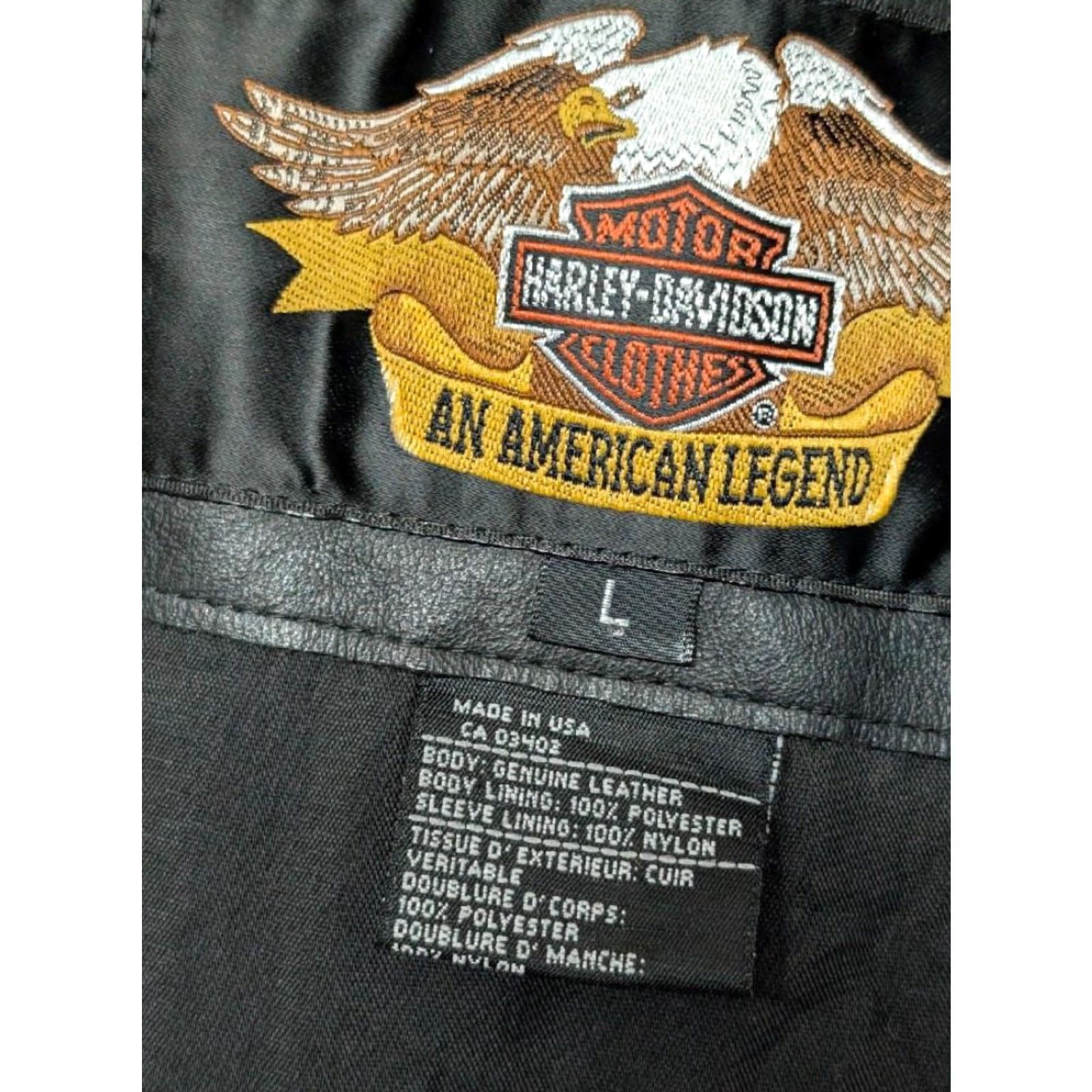 Harley Davidson VINTAGE Harley-Davidson embossed eagle M black leather jacket Mens Jacket M Harley-Davidson 1990s motorcycle black leather vintage Size US M / EU 48-50 / 2 - 5 Thumbnail