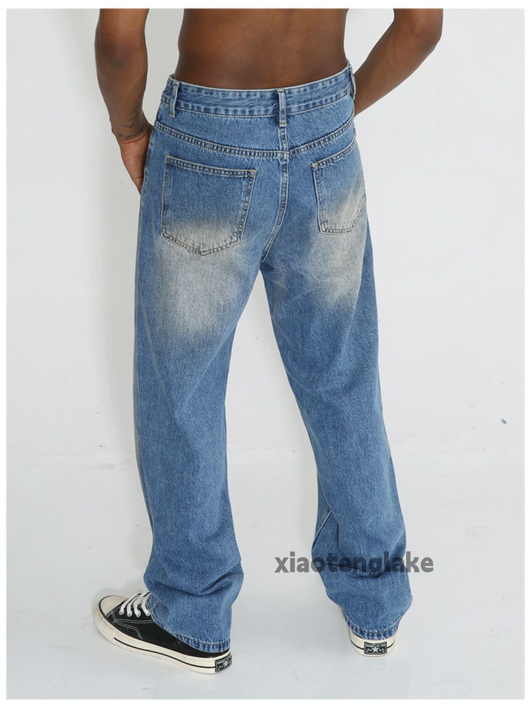 rusty washed faded skate hiphop utility jeans