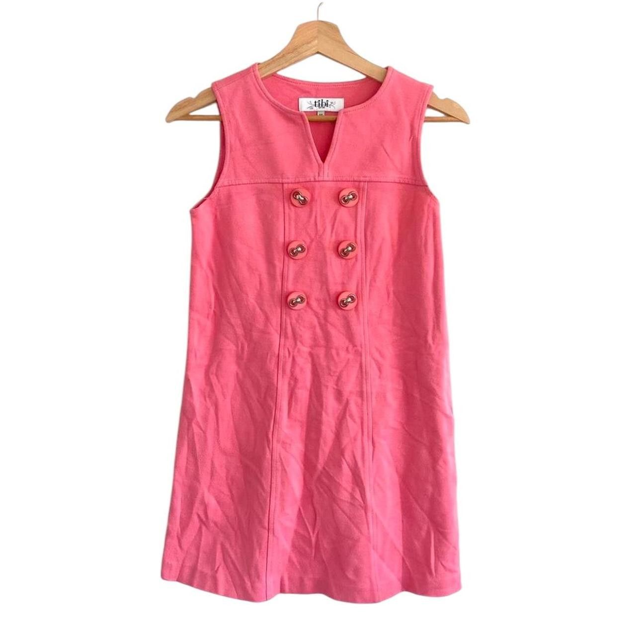 Tibi TIBI PINK PENCIL WOMENS BUTTON DRESS MINI SIZE XS Size XS / US 0-2 / IT 36-38 - 1 Thumbnail