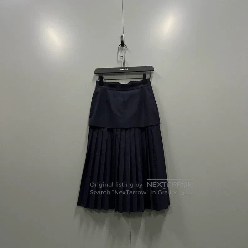 Thom Browne Thom Browne Navy Long Pleated Skirt Size 26" / US 2 / IT 38 - 1 Thumbnail