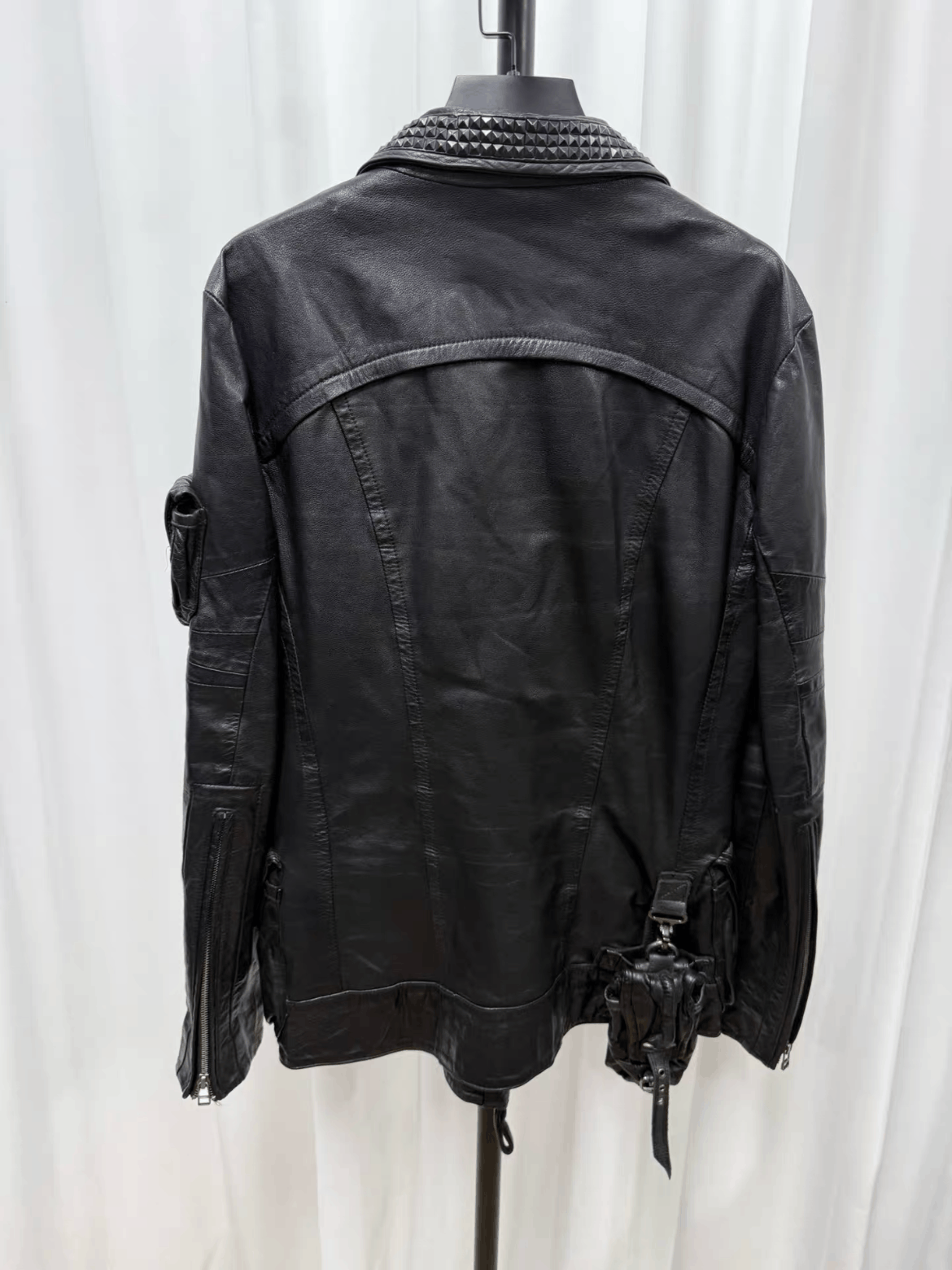 Sz 3 KMRii Distressed Multi Pocket Leather Jacket
