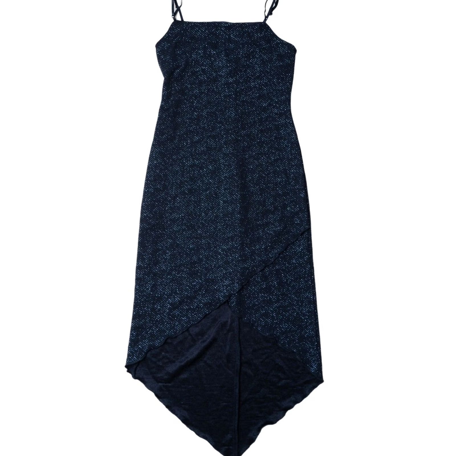 Vintage VINTAGE Dark Blue Sparkly Midi Dress X-Small Sleeveless Evening Party Dress Mens? Size XL / US 12-14 / IT 48-50 - 2 Thumbnail