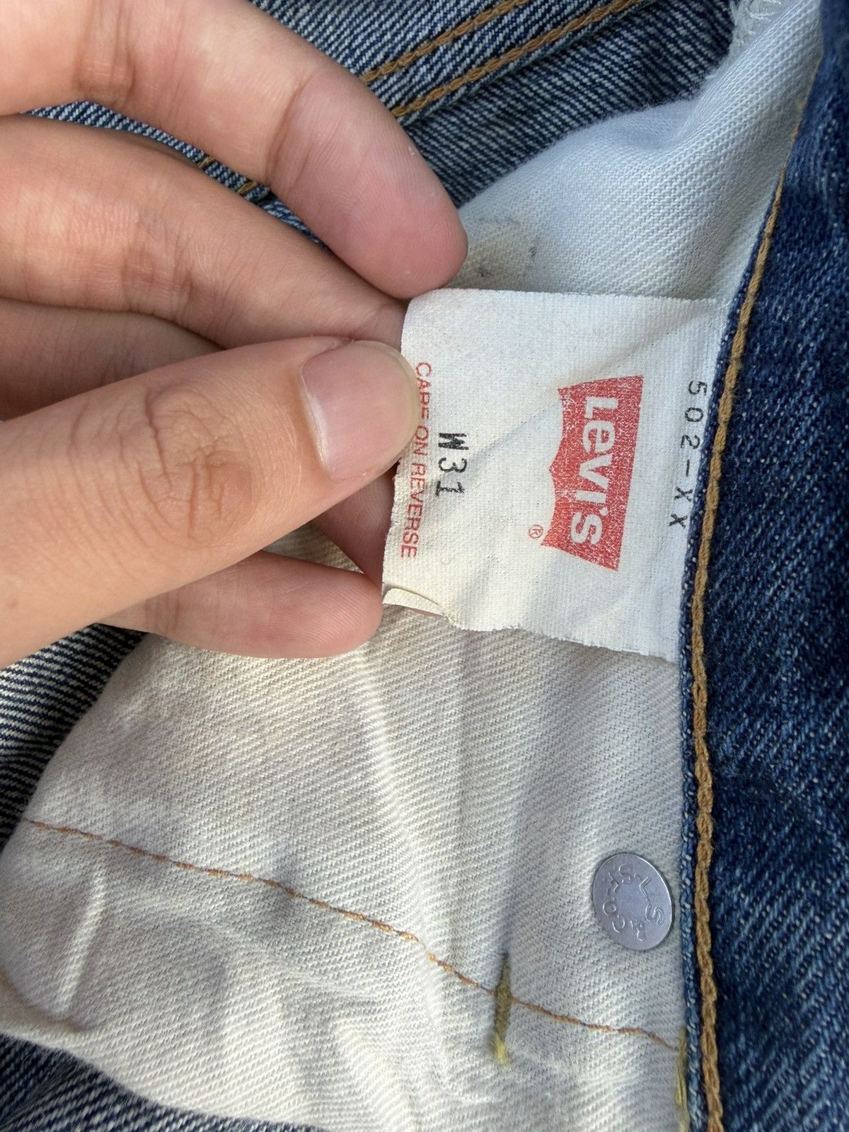 Kapital VINTAGE LEVIS 502 BIG E SELVEDGE RUSTY DISTRESSED DENIM Size US 30 / EU 46 - 18 Thumbnail