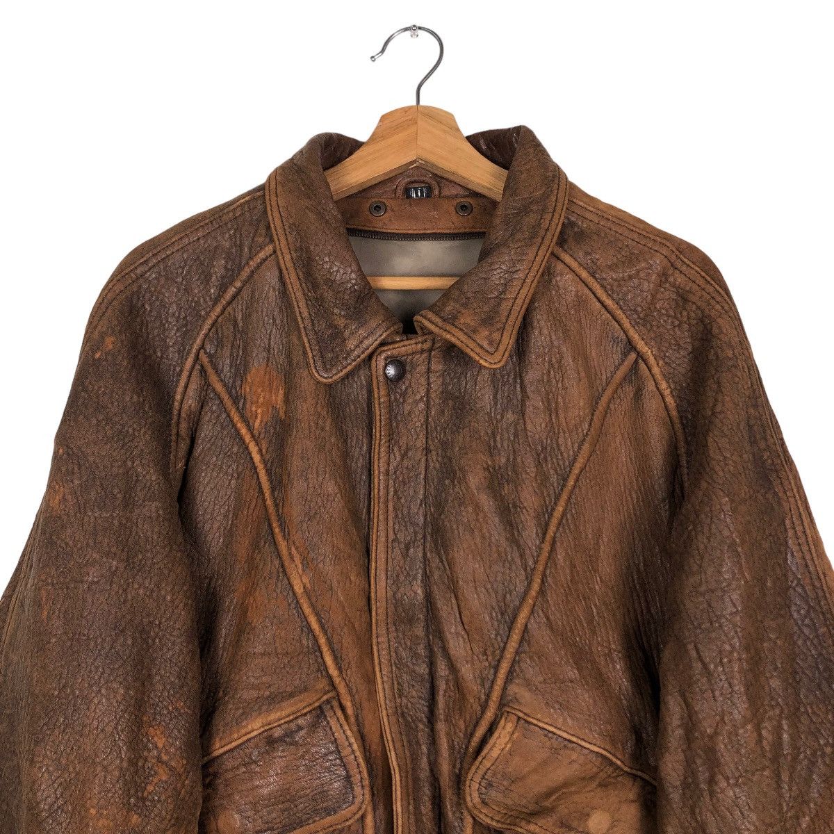 Issey Miyake 🔥Vintage Fly Leather Jacket Bomber Design Marilyn Manrose Size US M / EU 48-50 / 2 - 3 Thumbnail