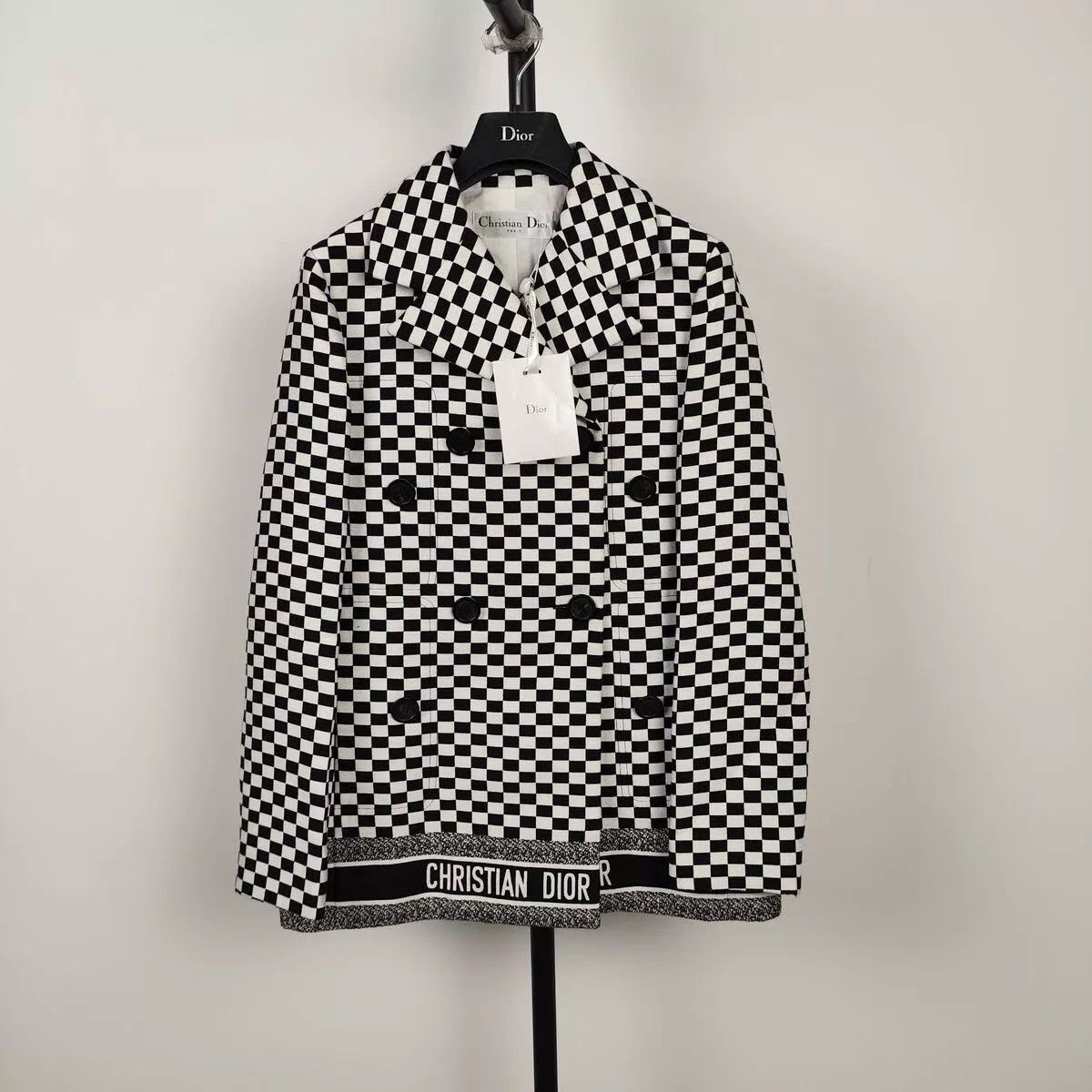 Dior Dior Oblique Checkerboard Blazer 42 Black & White Size S / US 4 / IT 40 - 1 Thumbnail