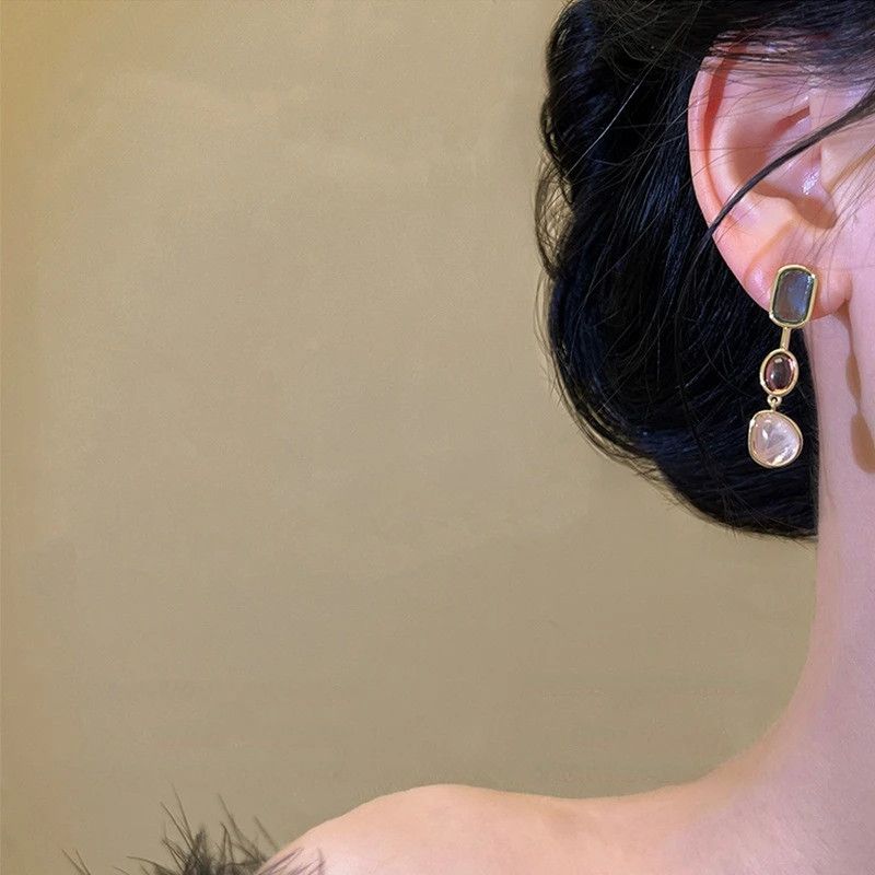 Other Asymmetric Colorful Resin Earrings Size ONE SIZE - 4 Thumbnail
