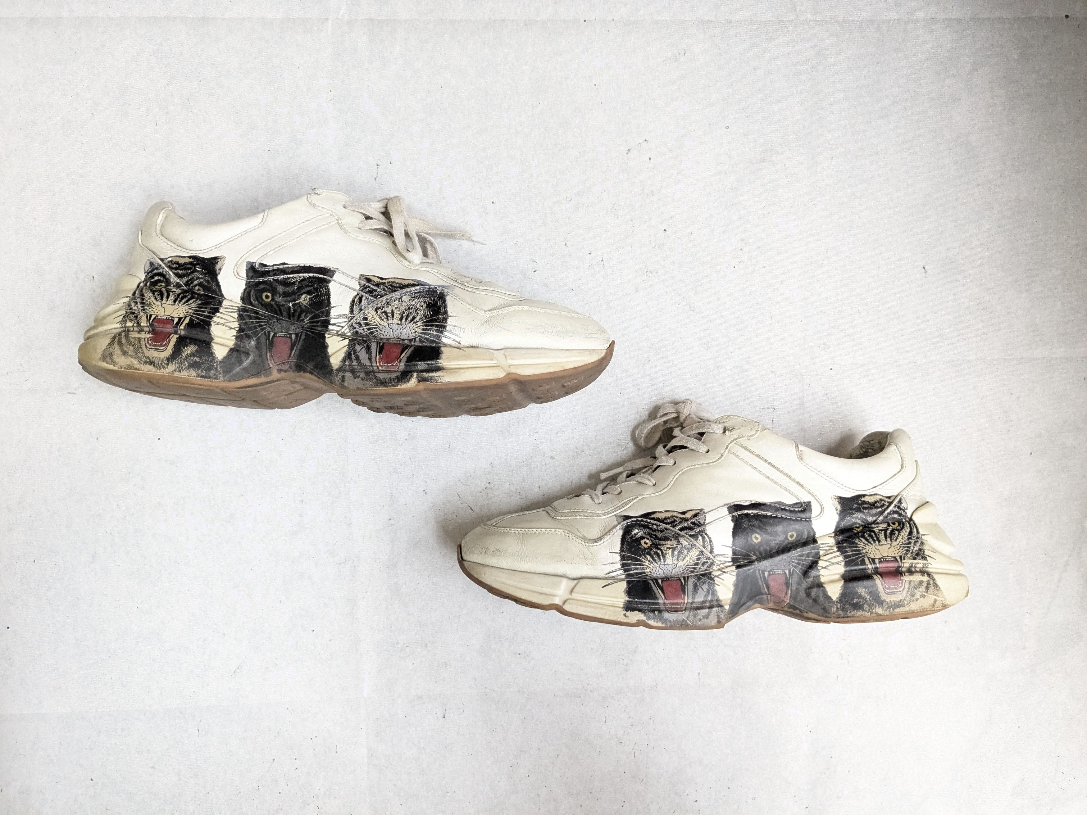 Gucci Gucci Rython Sneakers 11.5 Ivory Cat Kitty Leather Size US 11.5 / EU 44-45 - 1 Thumbnail