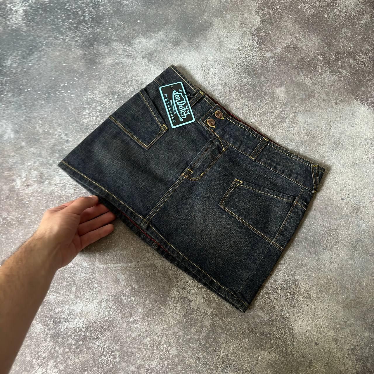 Von Dutch Y2K Von Dutch Multipocket Washed Denim Sexy Mini Skirt Size 28" / US 6 / IT 42 - 7 Thumbnail