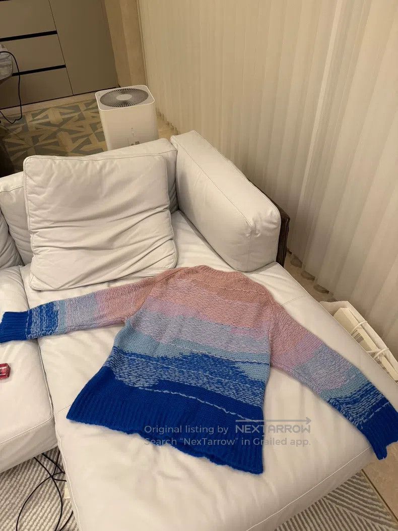 Acne Studios Acne Studios Pink-Blue Gradient V-Neck Sweater Size XXS / US 00 / IT 34 - 5 Thumbnail