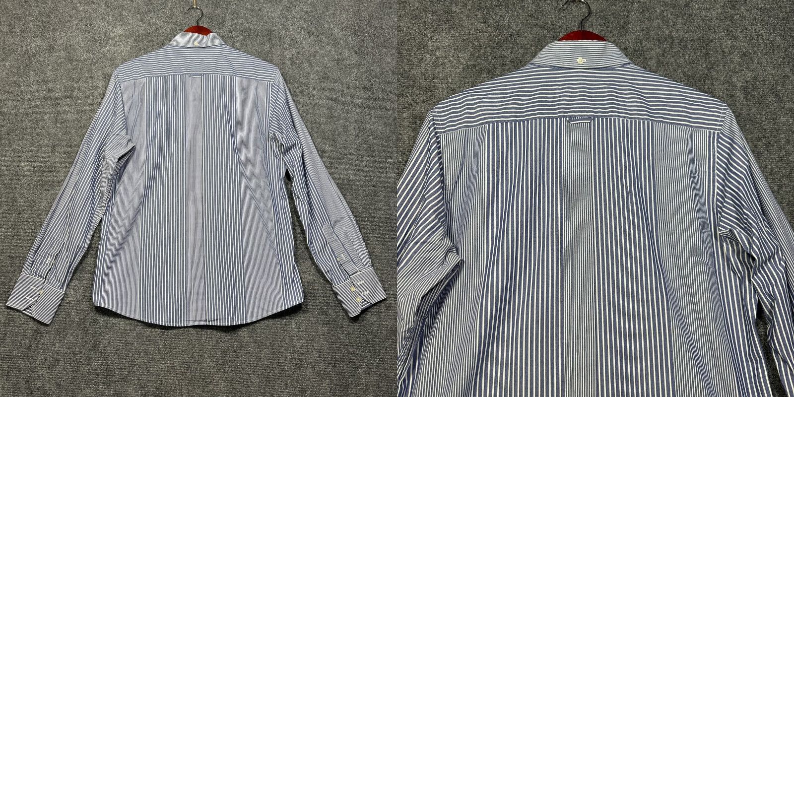 Ben Sherman Ben Sherman Shirt Mens Large Button-Down Blue White Stripe Cotton Pocket Logo Size US L / EU 52-54 / 3 - 8 Thumbnail