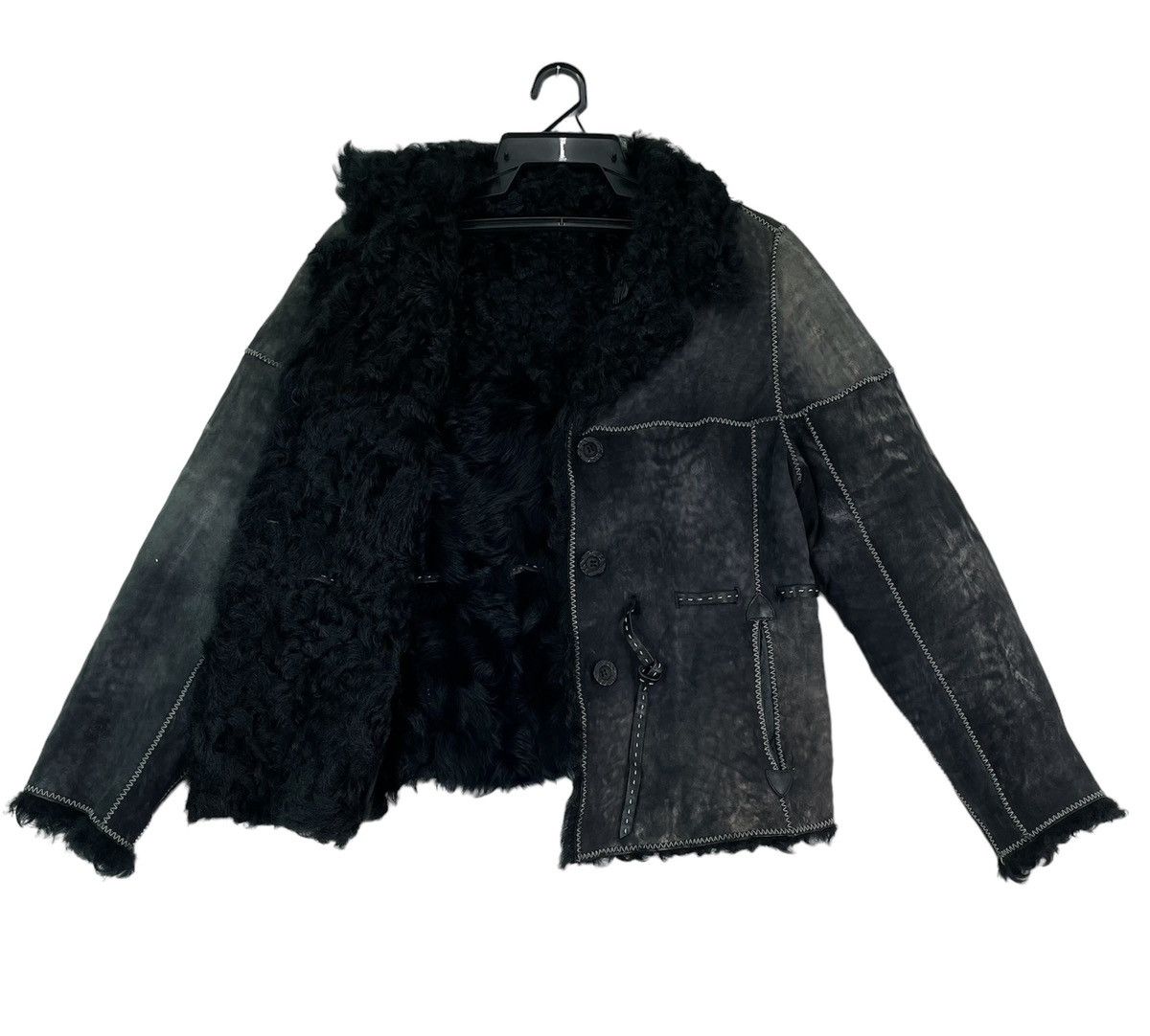 Other Vtg 90s reconstruction sheepskin leather bomber jacket Size ONE SIZE - 4 Thumbnail