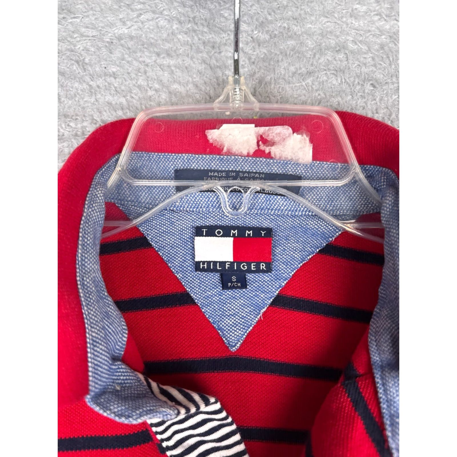 Tommy Hilfiger Tommy Hilfiger Polo Shirt Men Small Red Stripe 100% Cotton Short Sleeve Slimming Size US S / EU 44-46 / 1 - 7 Thumbnail