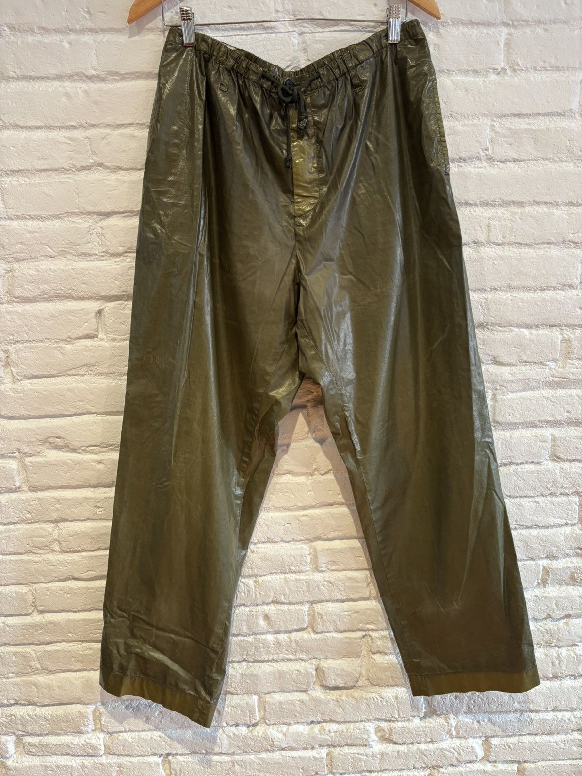 Dries van Noten SS19 runway pu-coated trousers