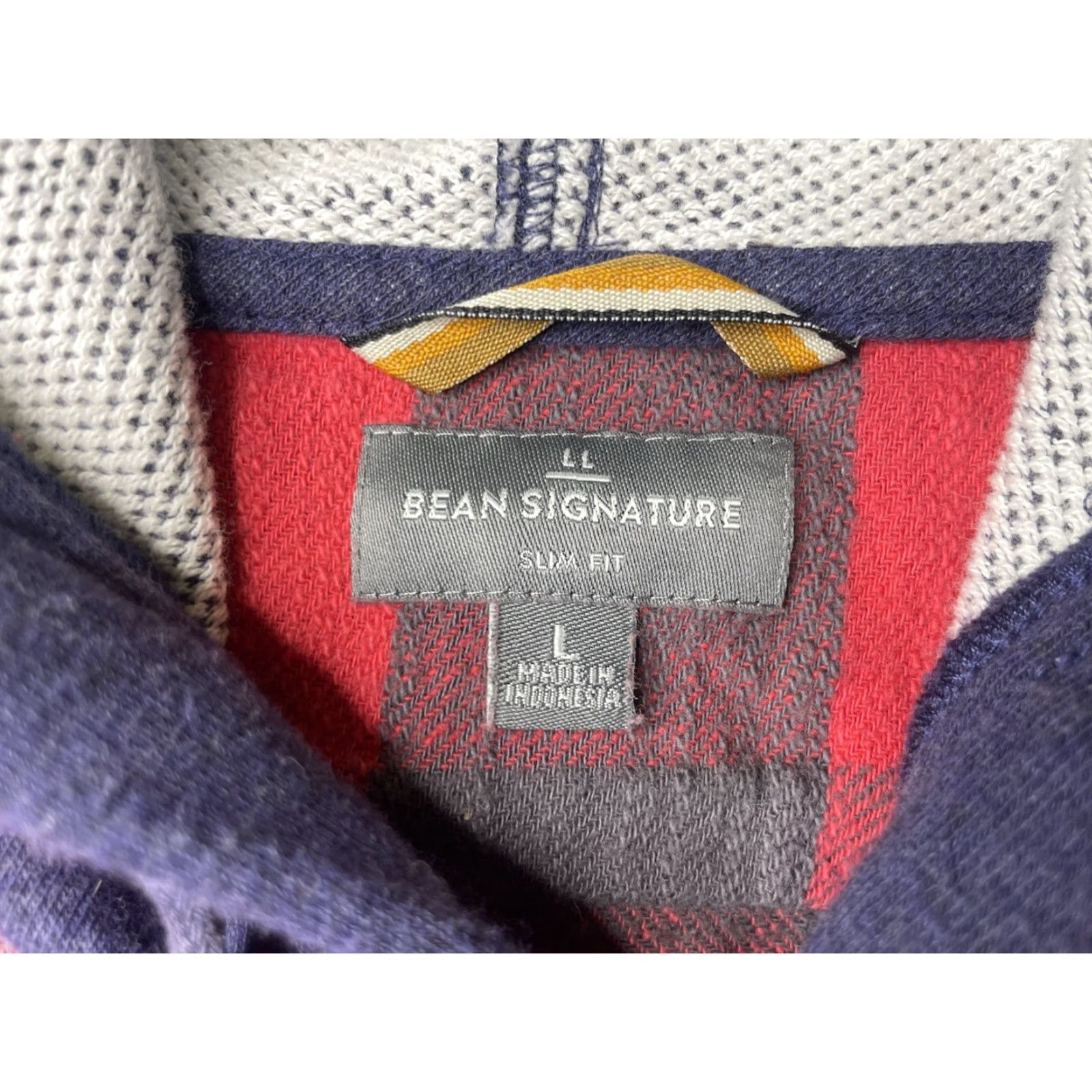 Vintage LL Bean Signature Hooded Shirt Mens Large Slim Plaid Heritage Textured Flannel Shirt Size US L / EU 52-54 / 3 - 3 Thumbnail
