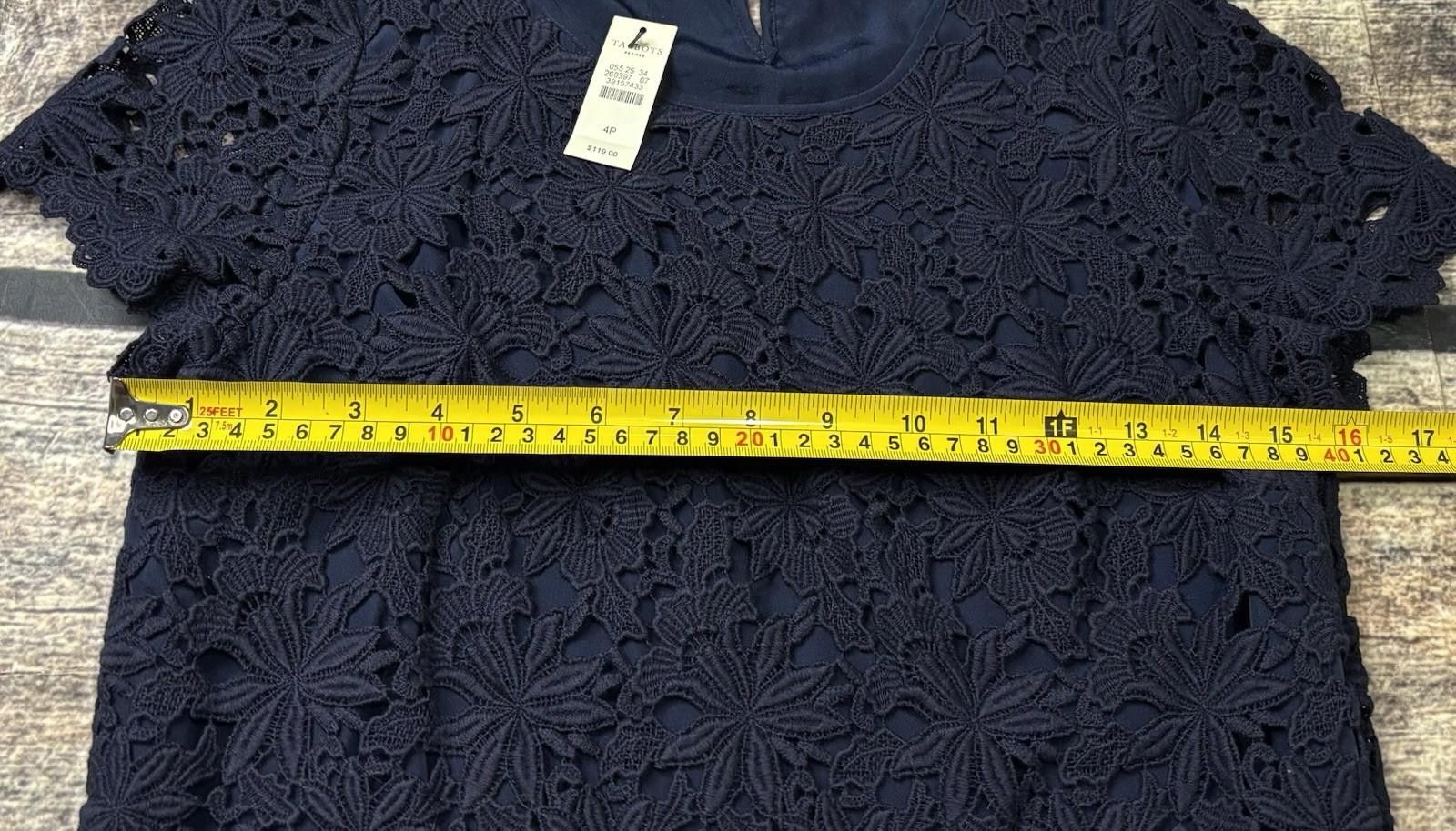Other Talbots Top Womens 4P Floral Lace Lined Short Sleeve $119 Size S / US 4 / IT 40 - 11 Thumbnail