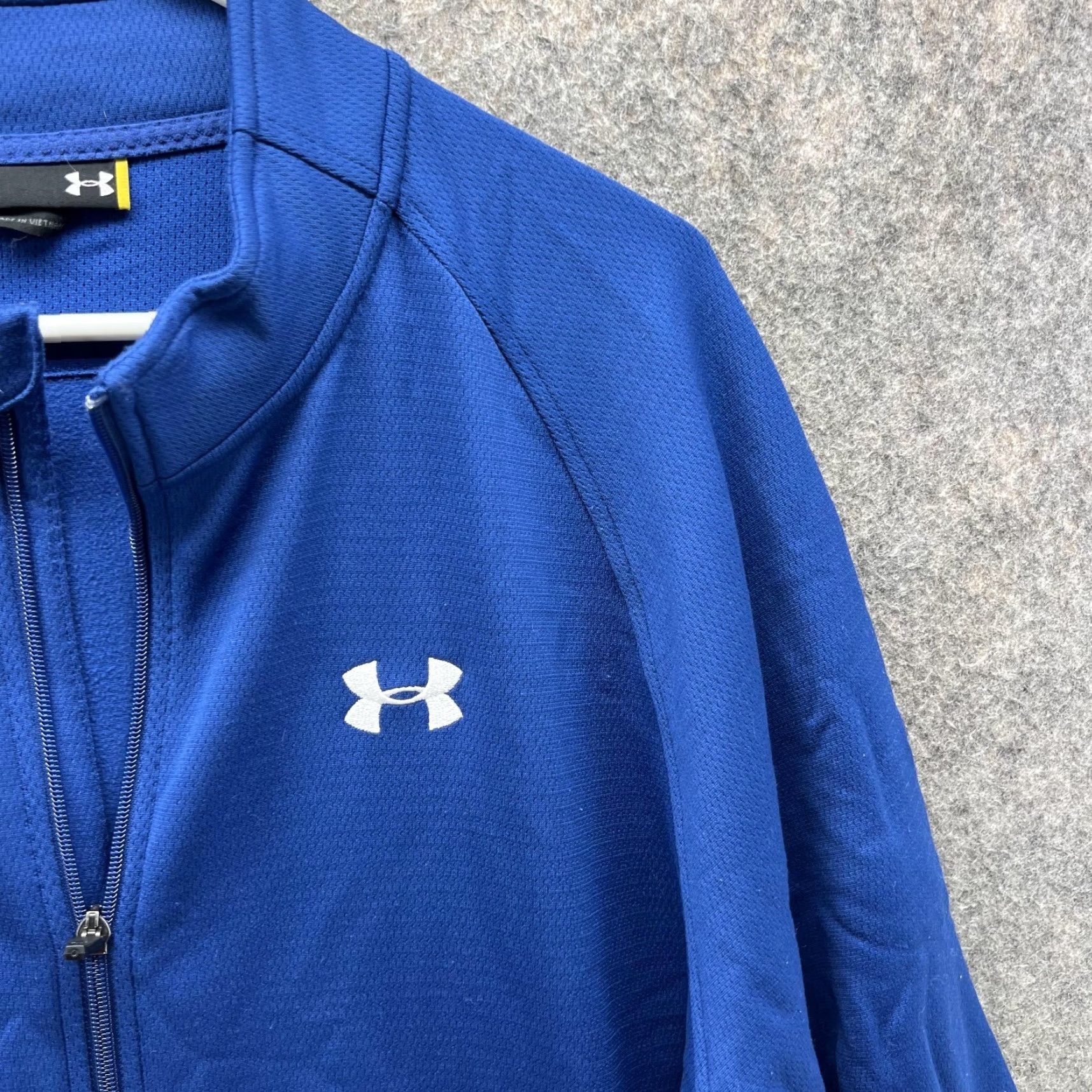 Under Armour Under Armour Sweater Men 2XL Blue Logo Polyester Knit Full Zip 1/4 Zip Mock Neck, Regular Fit, Long Sleeve, Fall Spring Winter Size US XXL / EU 58 / 5 - 4 Thumbnail