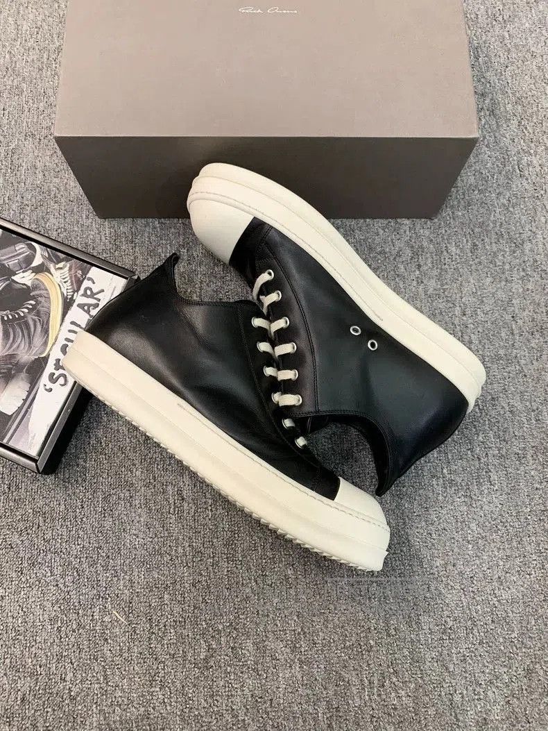 Rick Owens Rick Owens Low Top Leather Sneakers Size 46. Size US 12 / EU 45 - 5 Thumbnail