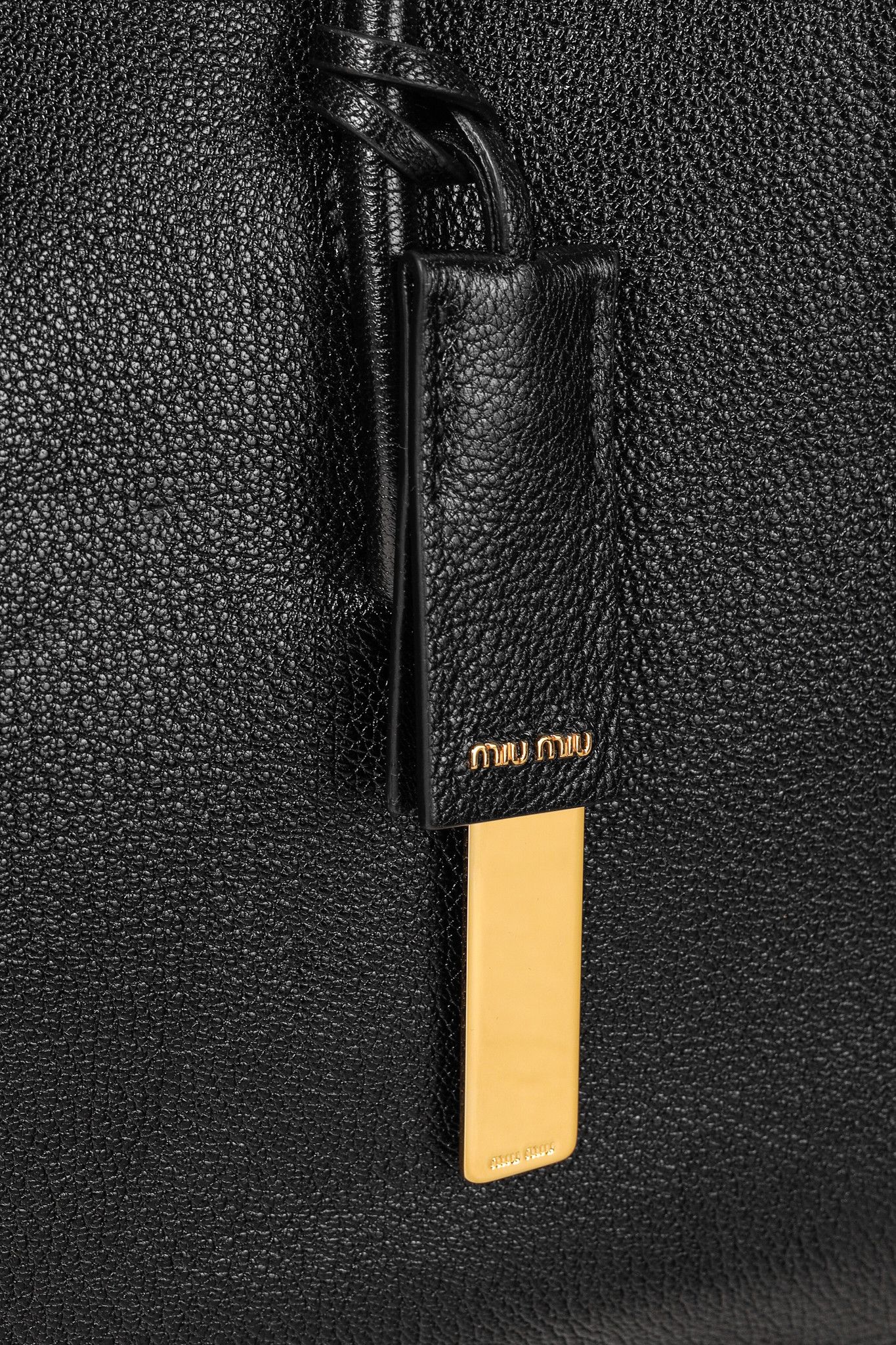 Miu Miu Nero Madras Leather Accordion Tote