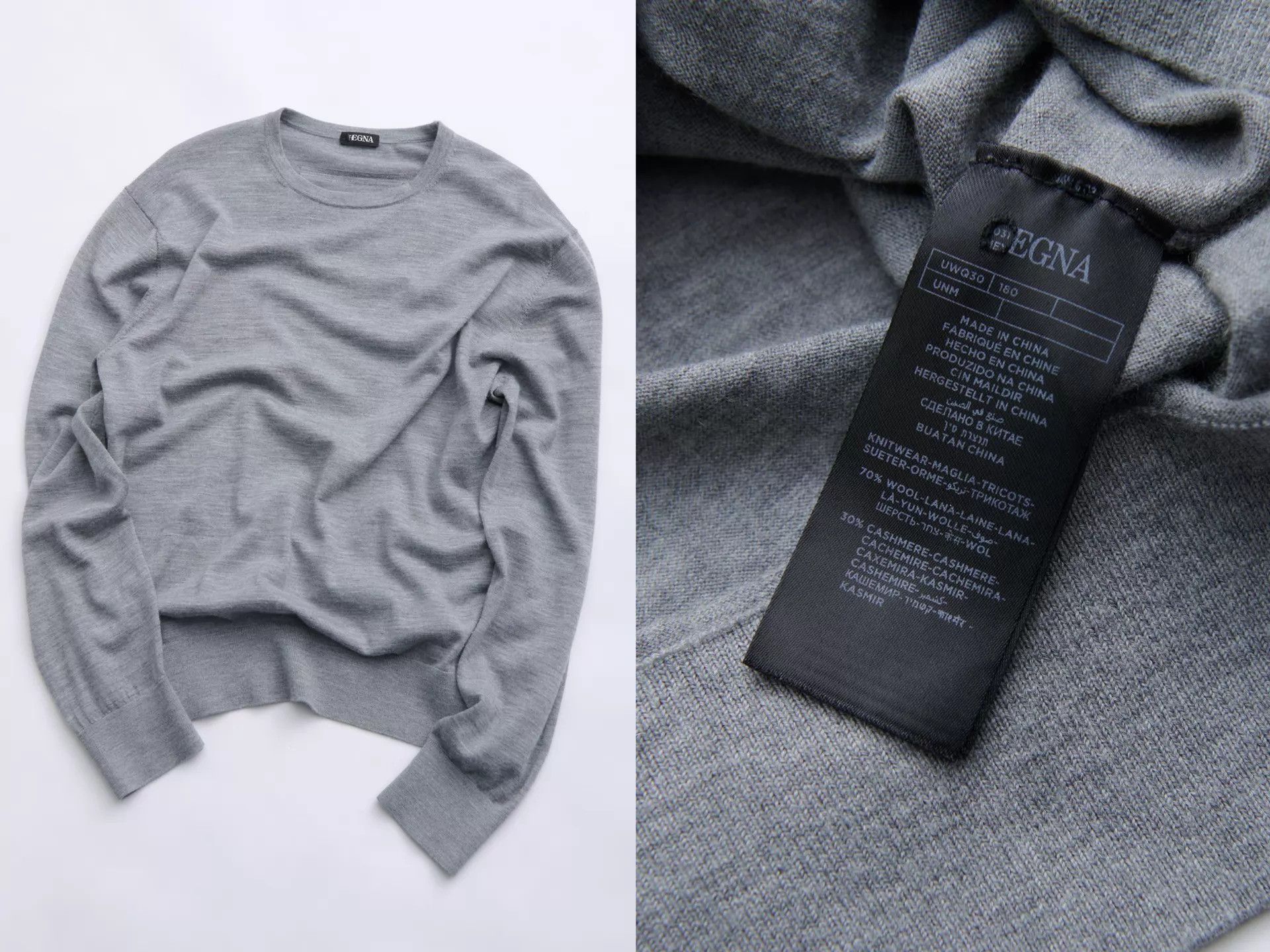 Ermenegildo Zegna Zegna Gray Cashmere Blend Crewneck Knit Sweater Size 50 Size US M / EU 48-50 / 2 - 9 Thumbnail