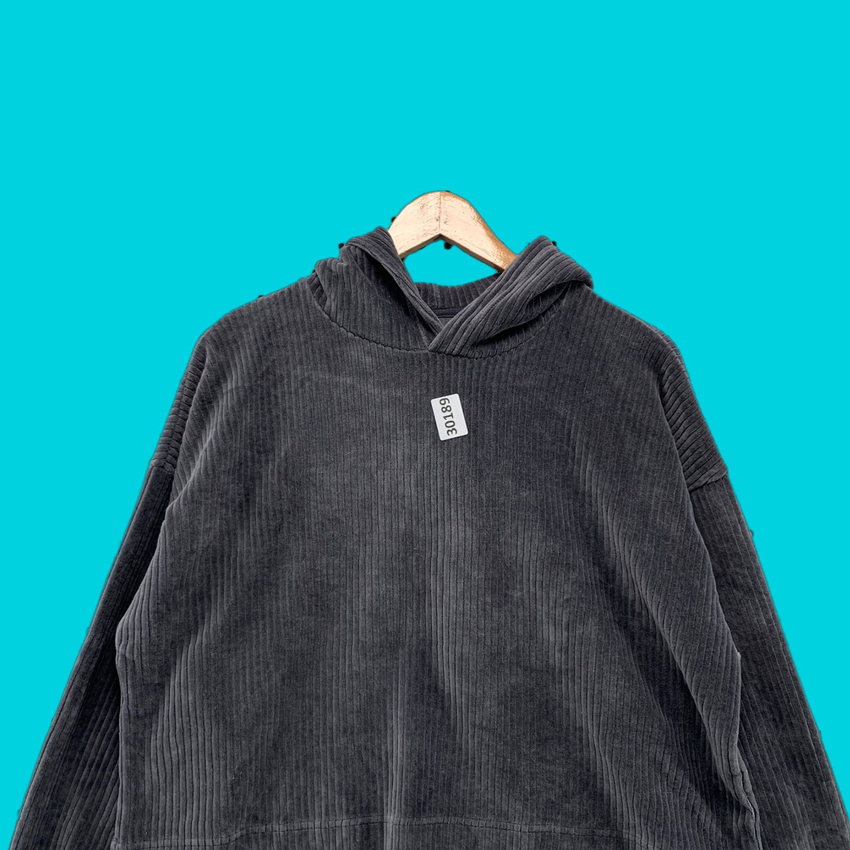 Vintage Aerie Corduroy Hoodie Sweatshirt Gray Womens Small Long Sleeve Pullover 24x22 Size S / US 4 / IT 40 - 1 Thumbnail