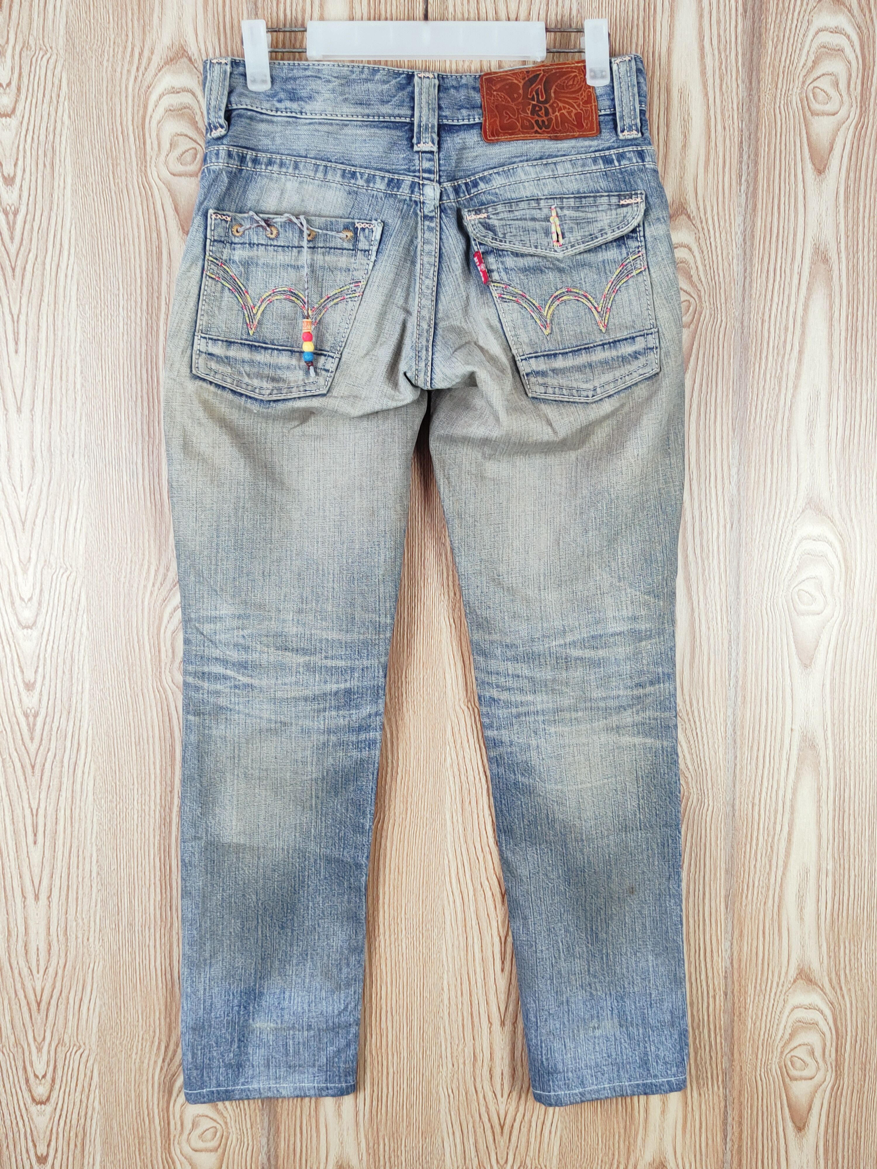 Edwin Edwin Blue Faded Distressed Ripped Jeans #W234 Size 28" / US 6 / IT 42 - 7 Thumbnail