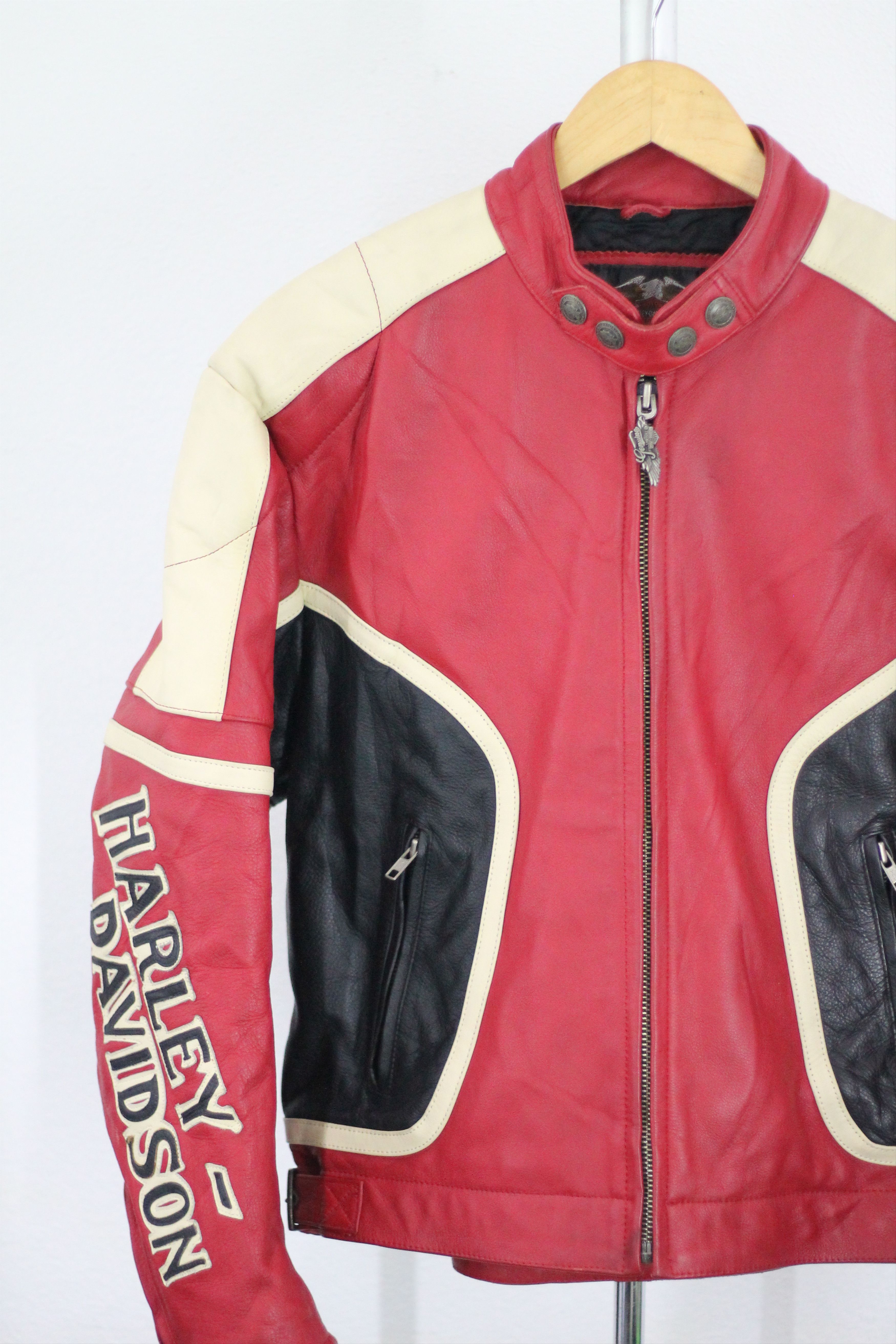 Harley Davidson × Vintage RARE! Vintage HARLEY DAVIDSON Leather Jacket. Size US L / EU 52-54 / 3 - 4 Thumbnail