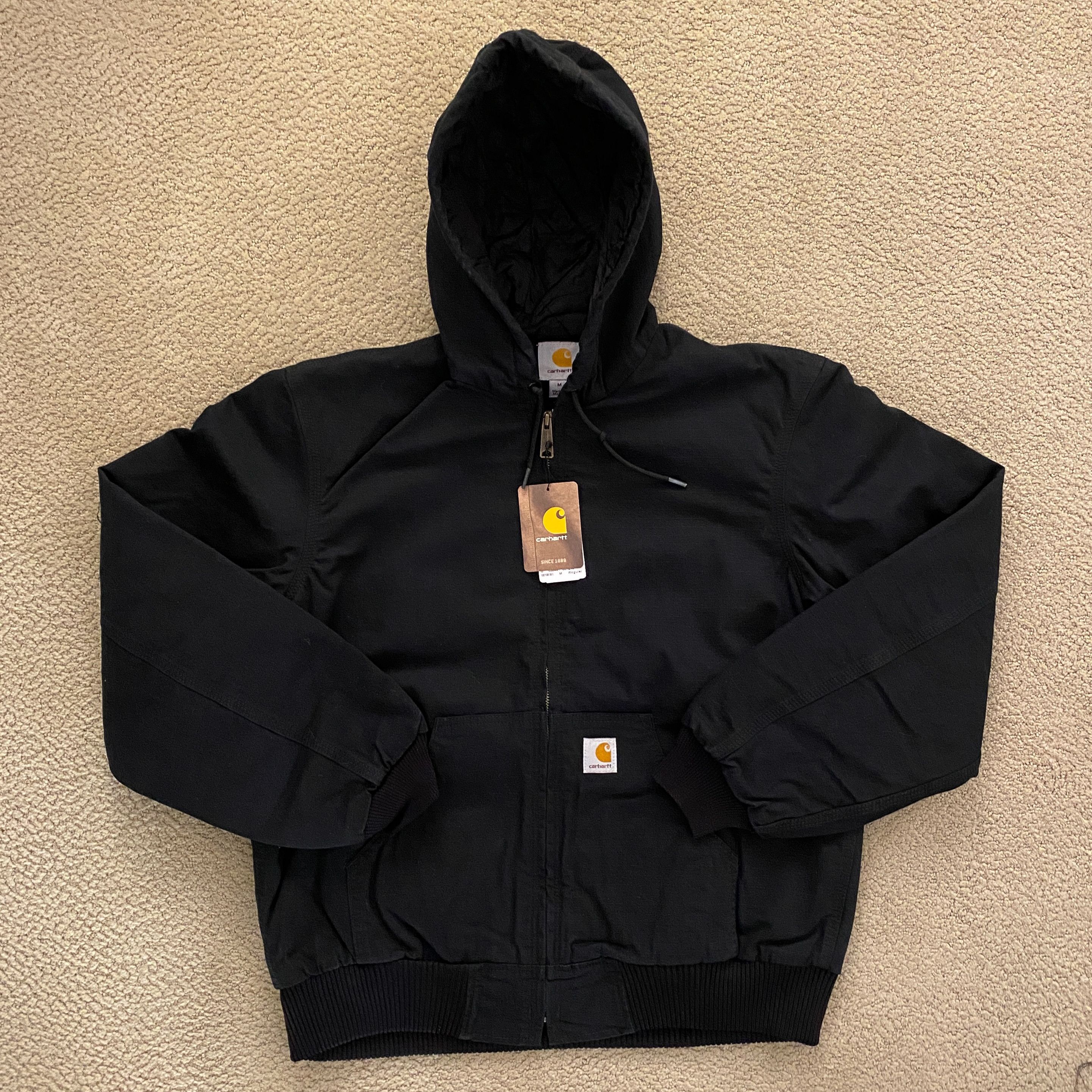 image of NWT Carhartt 100108 Quilt-Lined Ripstop Active Jacket M in Black, Men's (Size Medium)