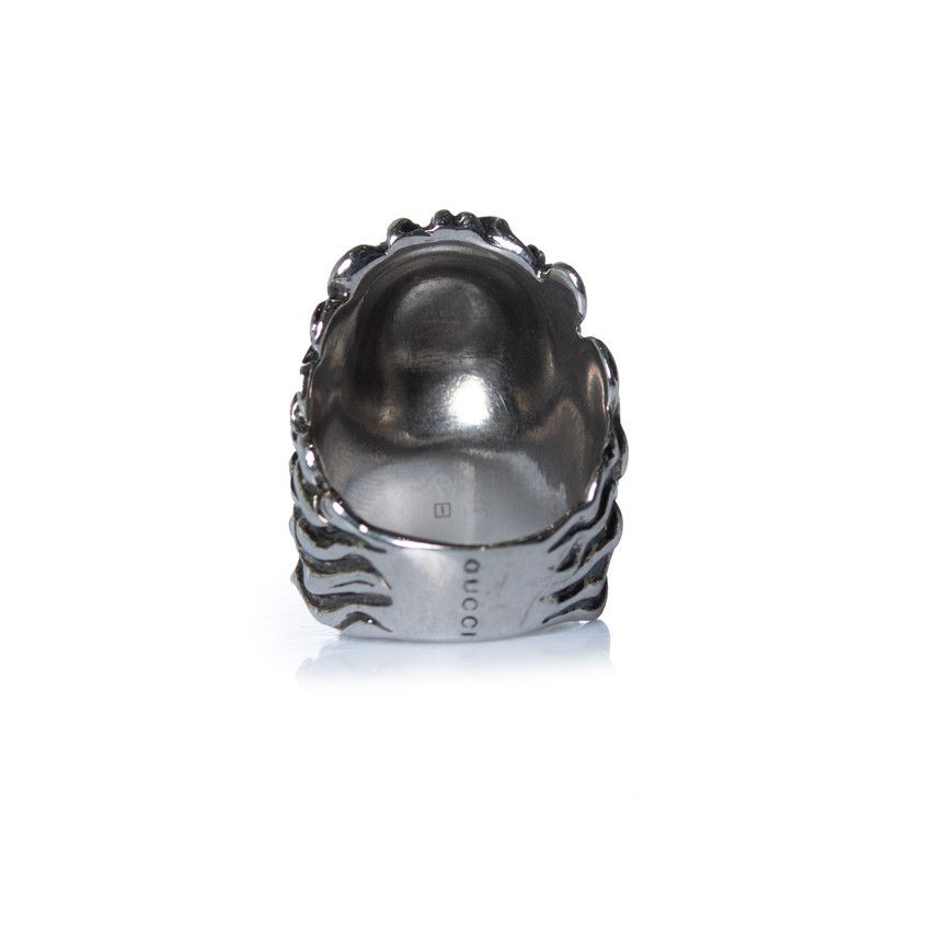 Gucci Gucci, Unisex lion ring head with transparent stone Size ONE SIZE - 5 Thumbnail