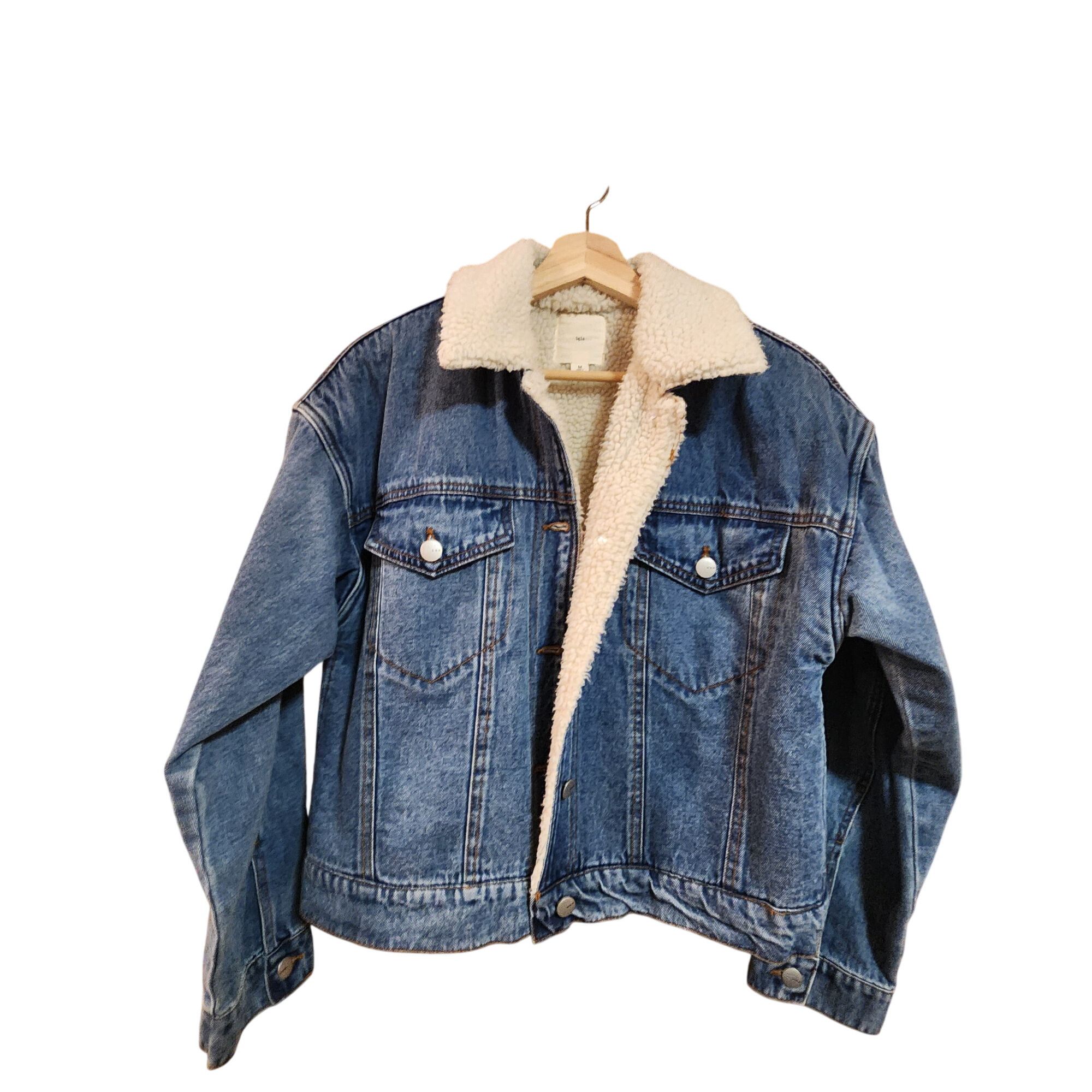 Other Tgla. Sherpa-Lined Denim Jacket With Collar Blue Womens size Size M / US 6-8 / IT 42-44 - 1 Thumbnail