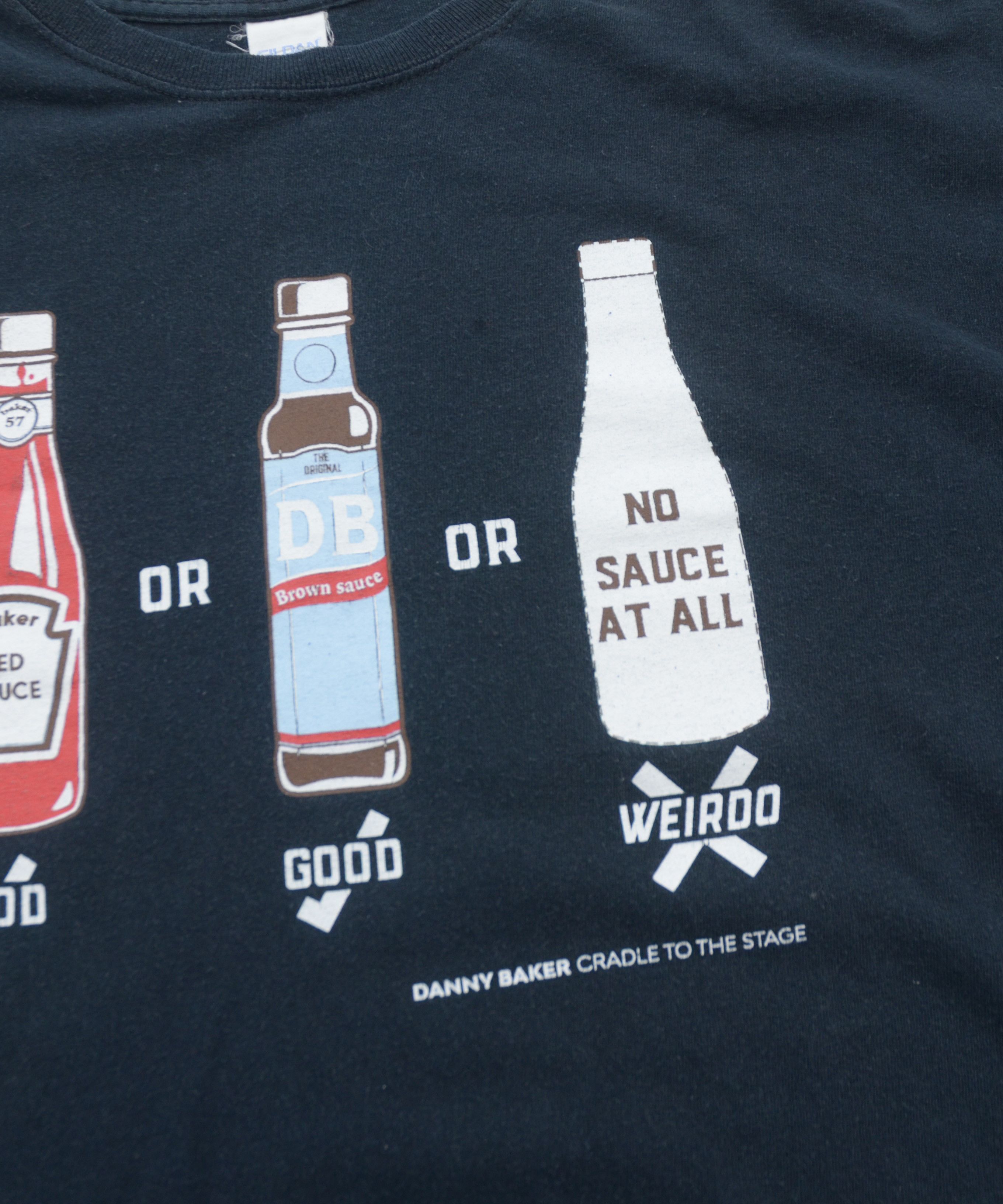 Gildan × Vintage Vintage Red Sauce Brown Sauce No Sauce at all T-Shirt Black Size US L / EU 52-54 / 3 - 5 Thumbnail
