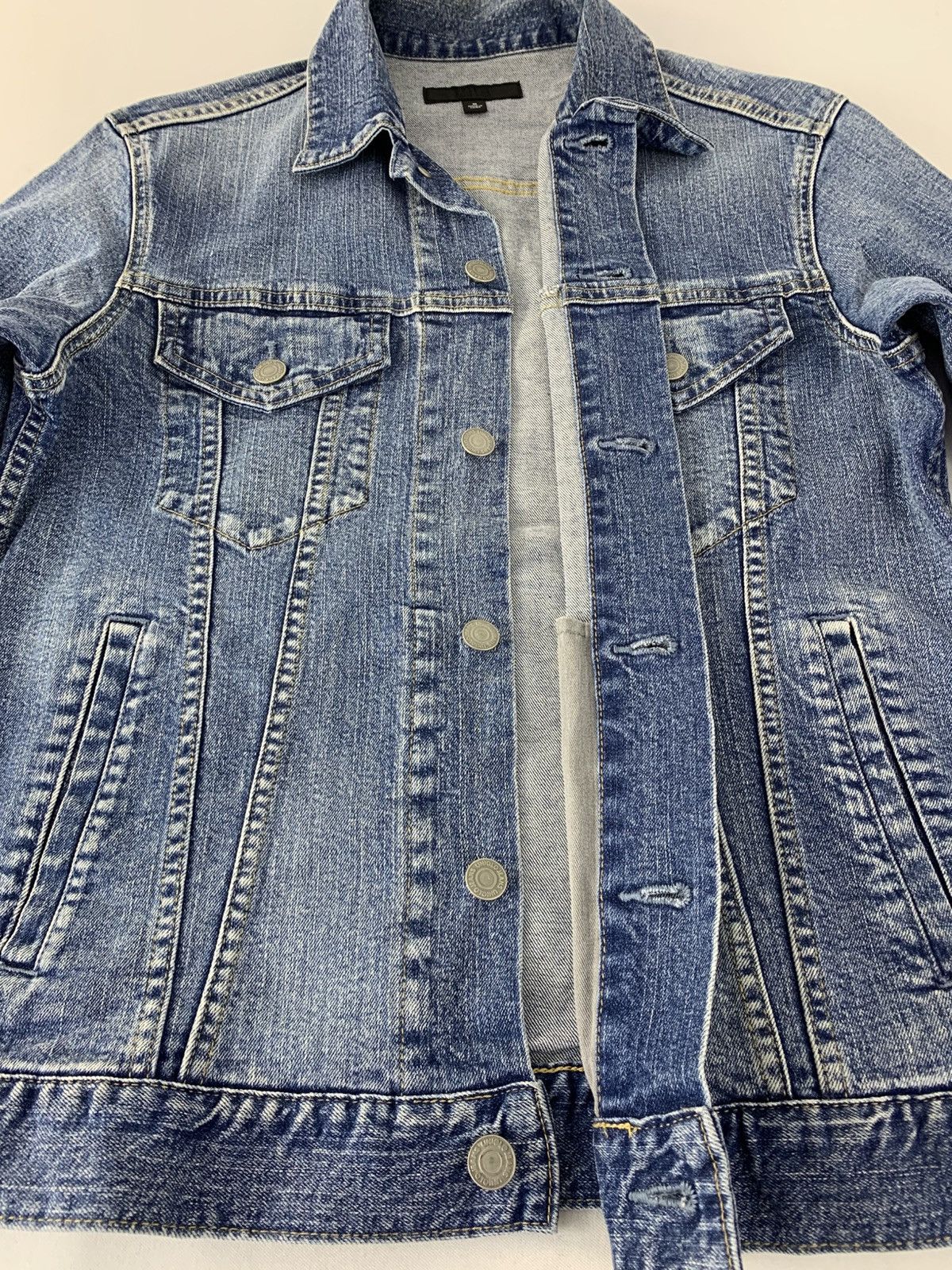 Uniqlo Indigo Denim Jacket Double Pocket Western Style Size M / US 6-8 / IT 42-44 - 4 Thumbnail
