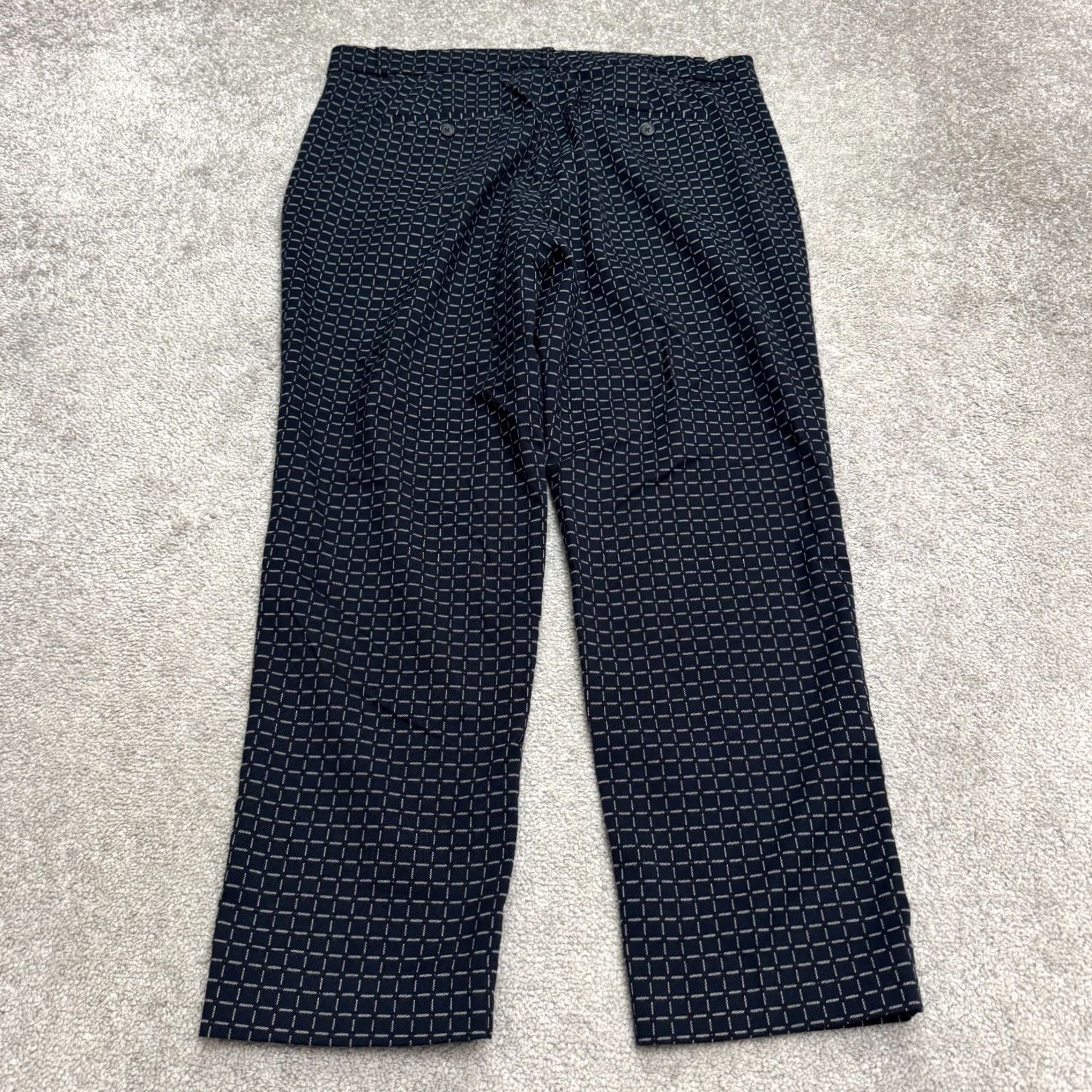 Banana Republic Banana Republic Avery Abstract Straight Leg Ankle Pant Womens 12 Navy Blue Size 34" / US 12 / IT 48 - 2 Thumbnail