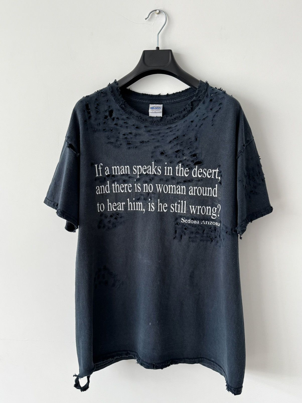 Vintage Vintage 00s Art Thrashed Destroyed USA T-Shirt Size US L / EU 52-54 / 3 - 3 Thumbnail