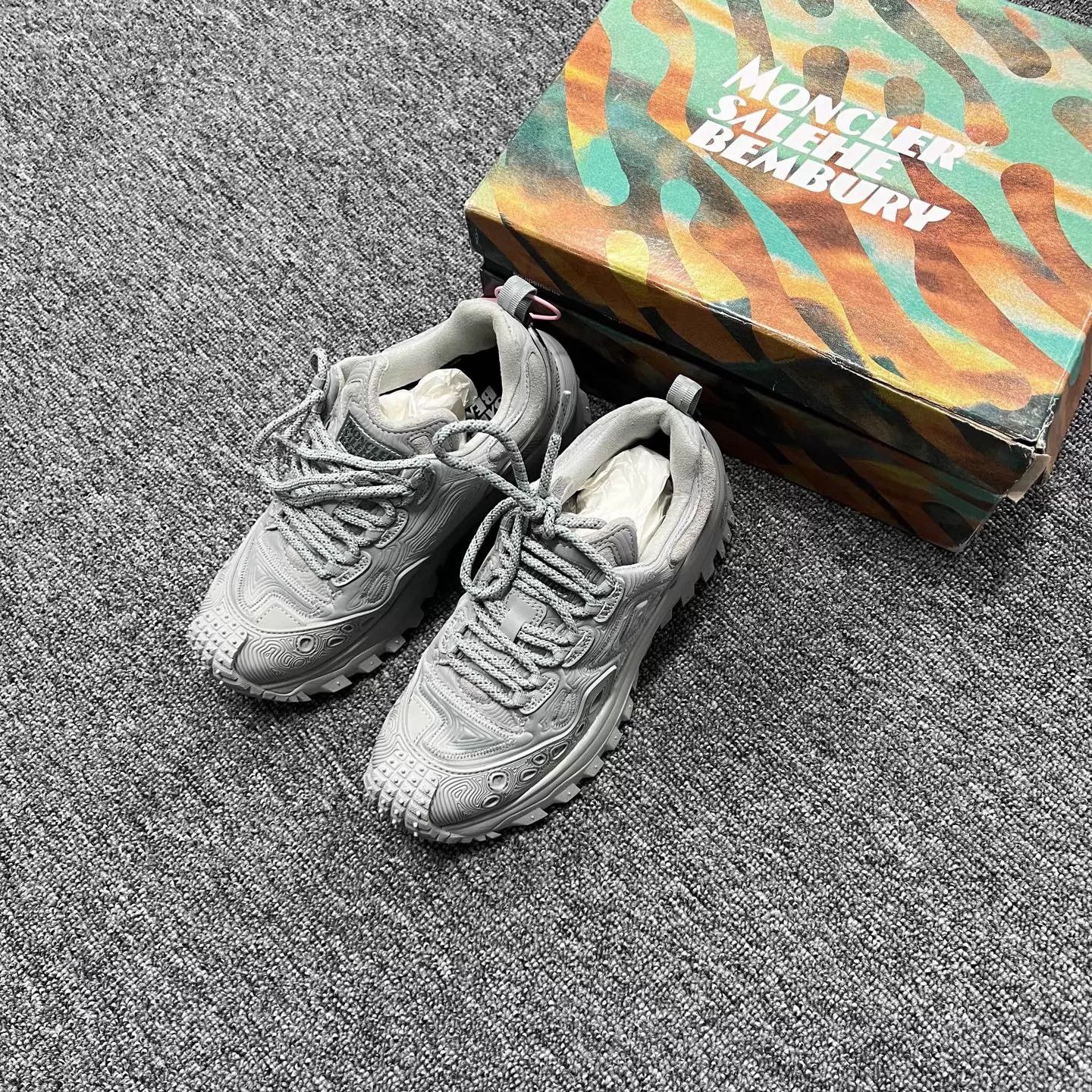 Moncler Moncler Collab Trailgrip GTX Gray Platform Hiking Shoe 36 Size US 5.5 / IT 35.5 - 2 Thumbnail