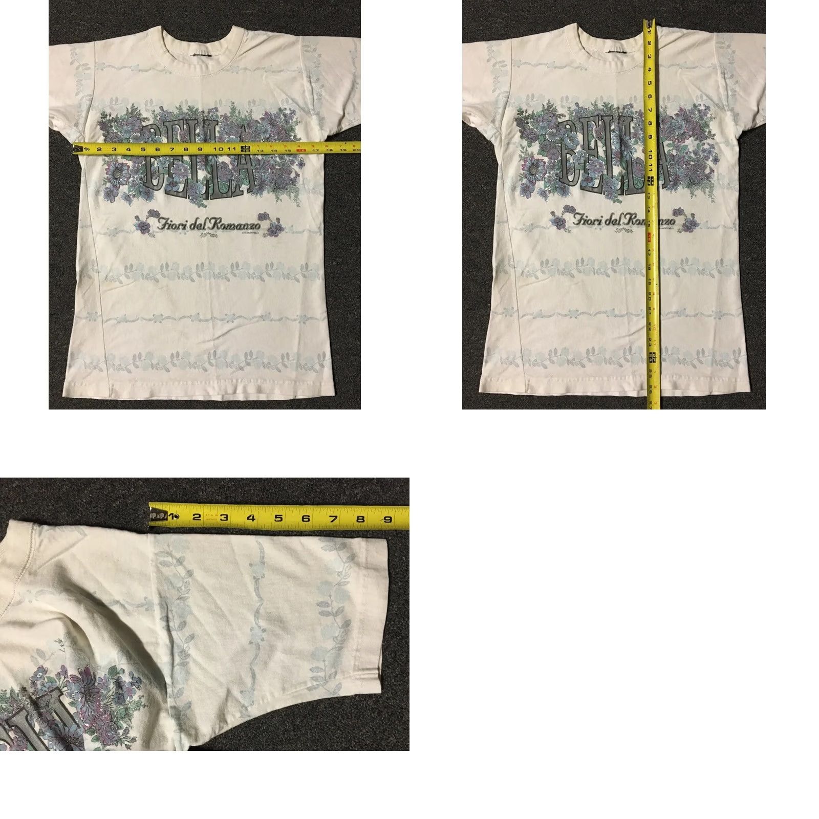 Bell VINTAGE Bella Flower All Over Print Shirt S USA Nature Beach Art Grunge Surf Skate 90s 80s Mens White Size US S / EU 44-46 / 1 - 8 Thumbnail