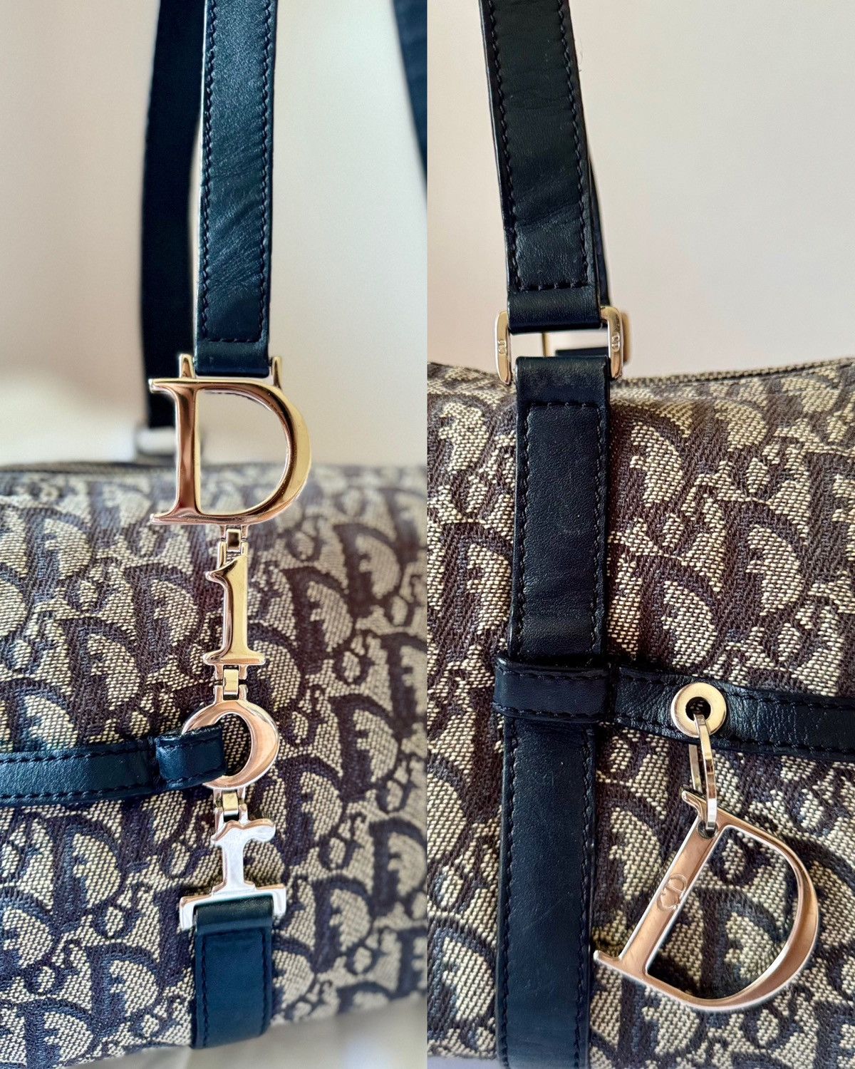 Christian Dior Monsieur × Dior × Vintage DIOR Navy Blue Diorissimo Trotter Charm Shoulder Duffle Bag Size ONE SIZE - 9 Thumbnail